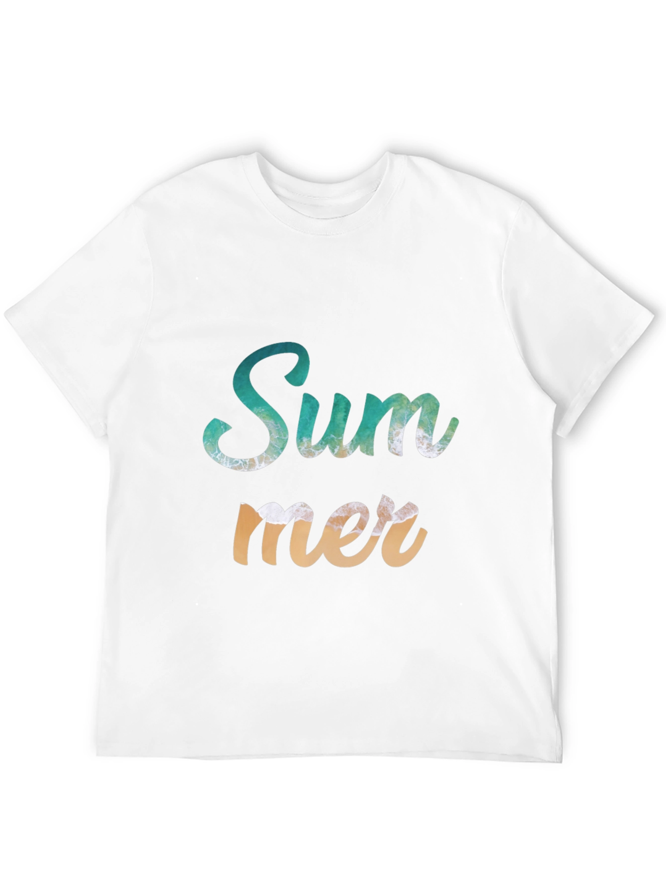 Summer Wave Design Black T-Shirt