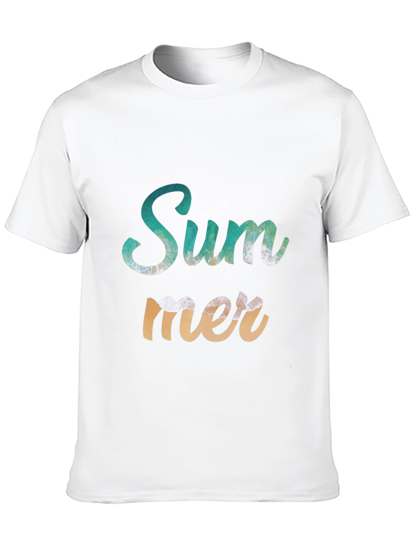 Summer Wave Design Black T-Shirt