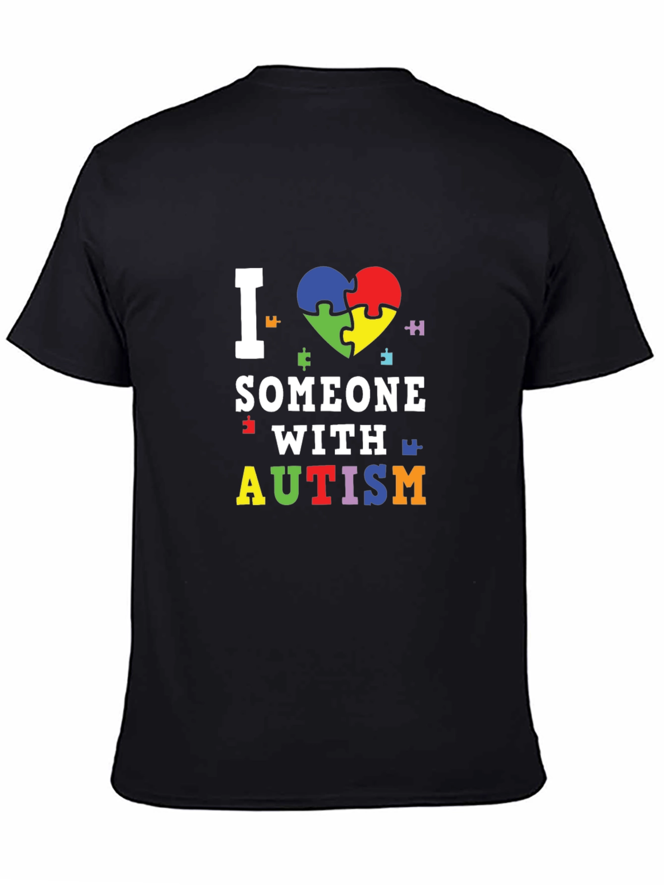 I Love Someone With Autism T-Shirt Puzzle Heart