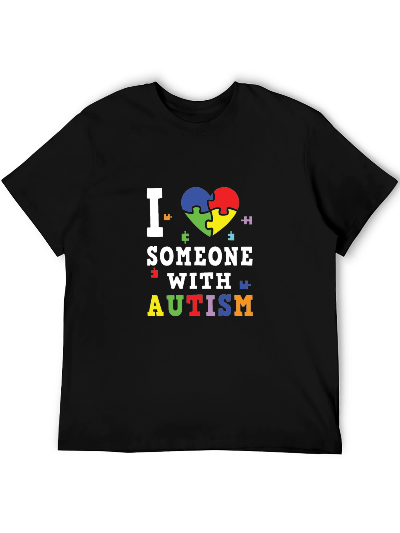 I Love Someone With Autism T-Shirt Puzzle Heart