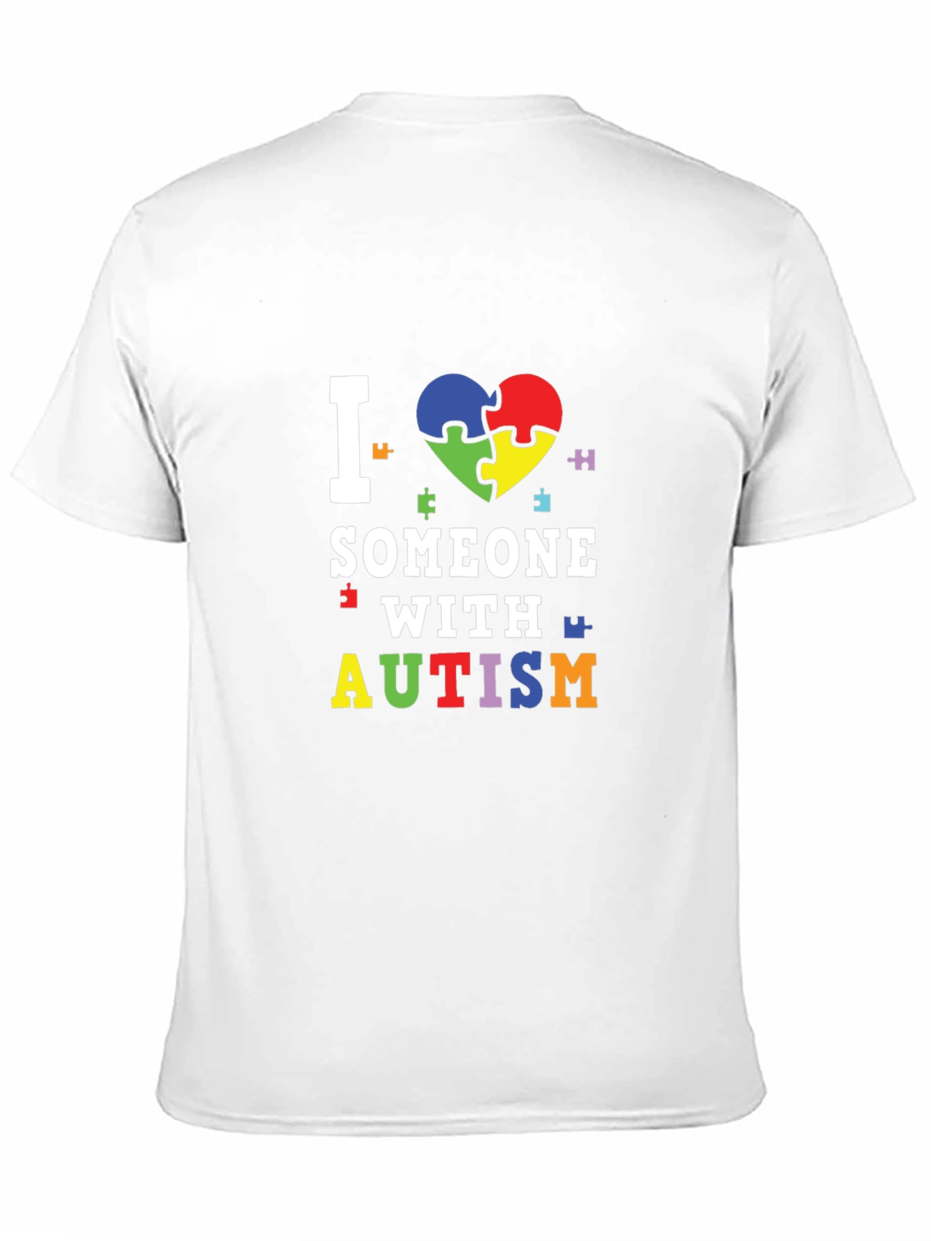 I Love Someone With Autism T-Shirt Puzzle Heart