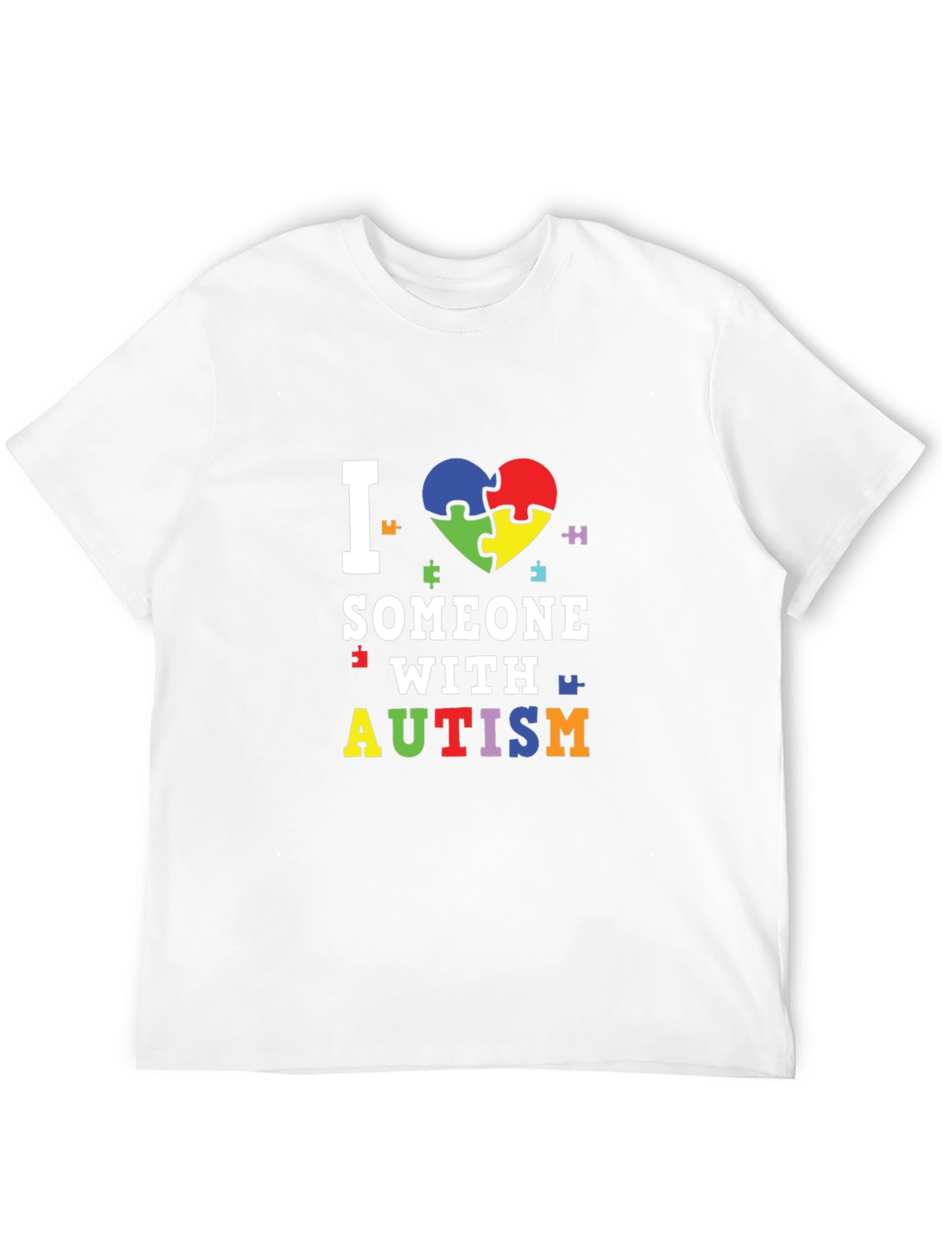 I Love Someone With Autism T-Shirt Puzzle Heart