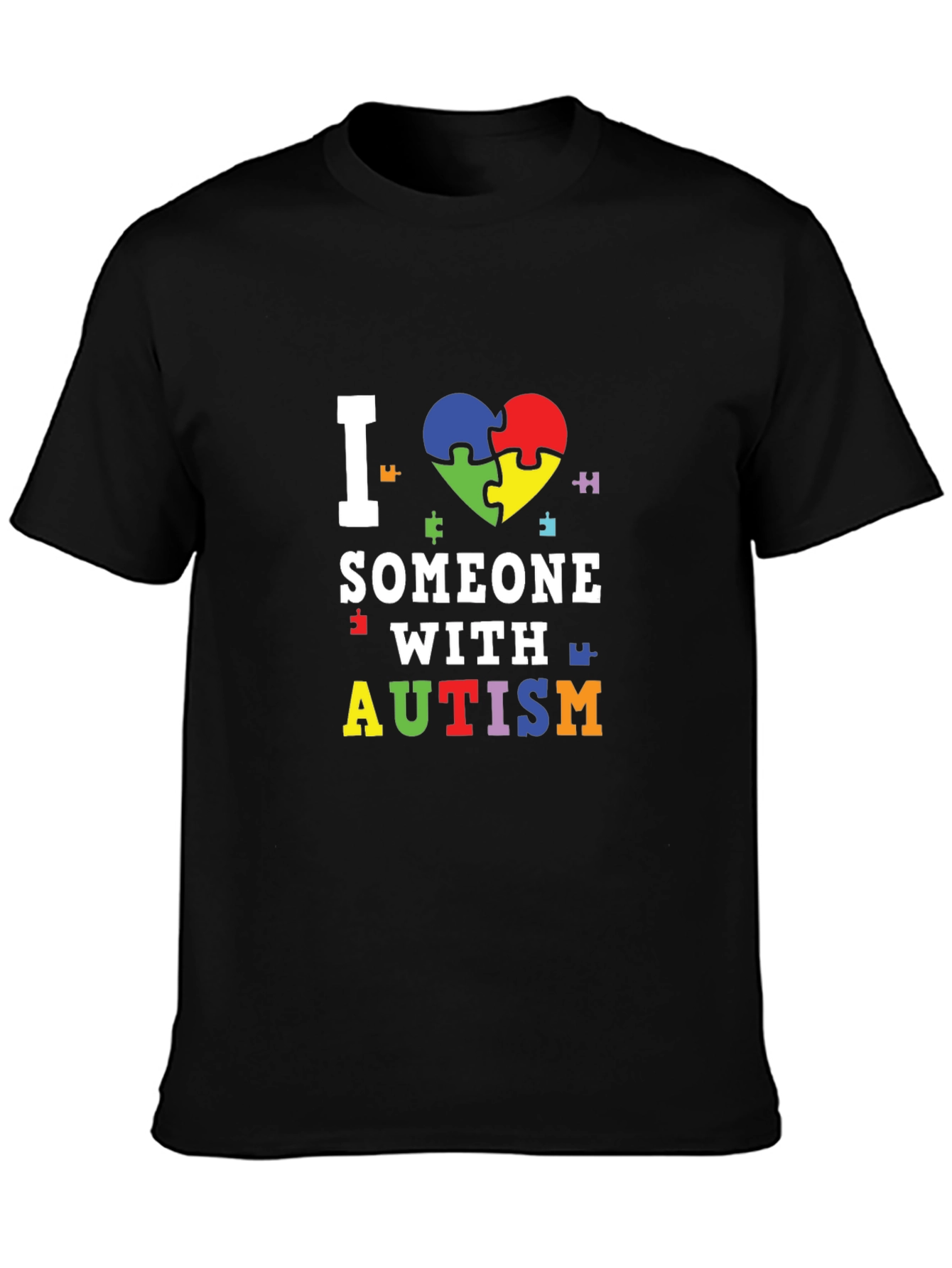I Love Someone With Autism T-Shirt Puzzle Heart