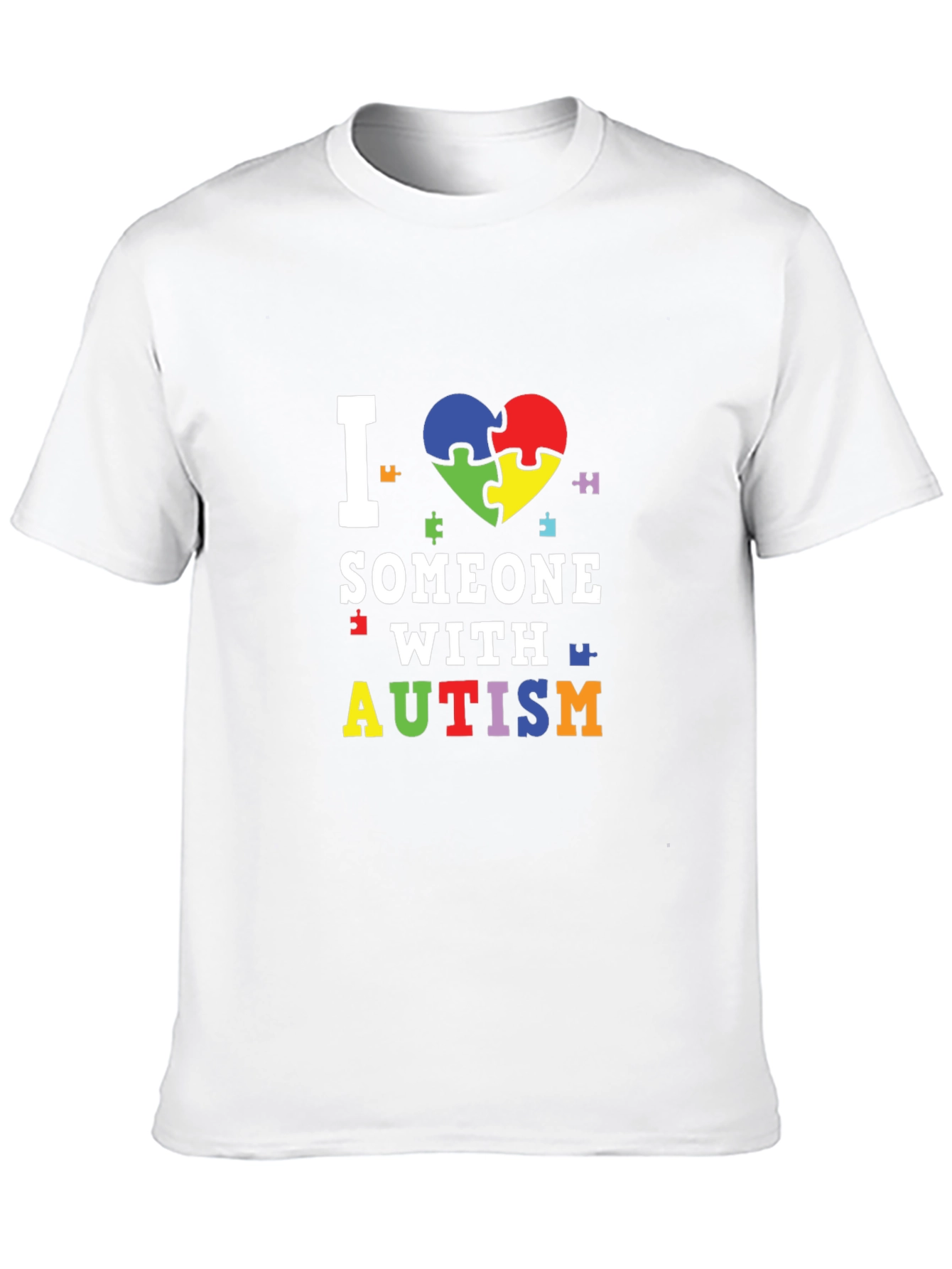 I Love Someone With Autism T-Shirt Puzzle Heart