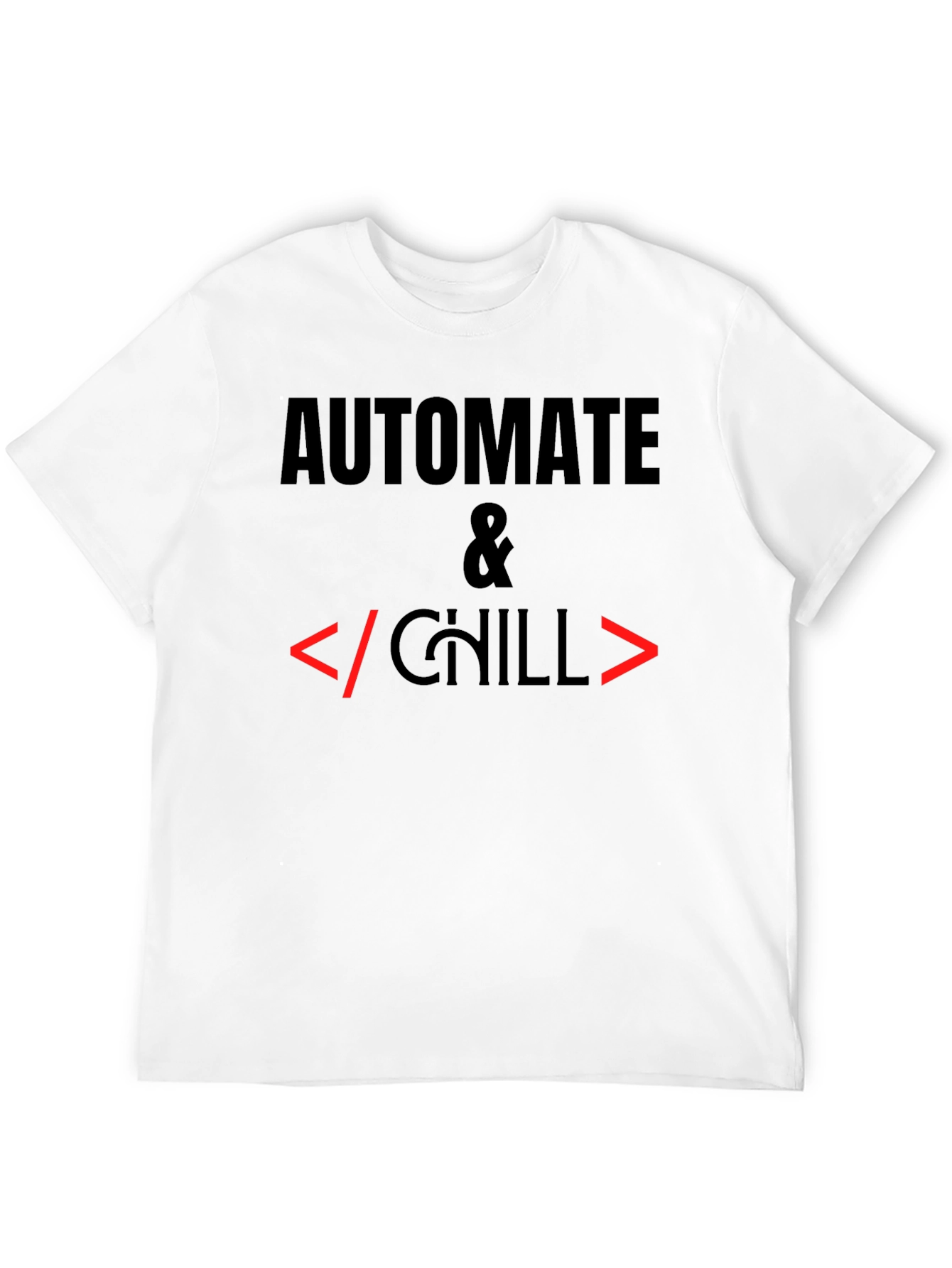 Automate & Chill Programmer Black T-Shirt