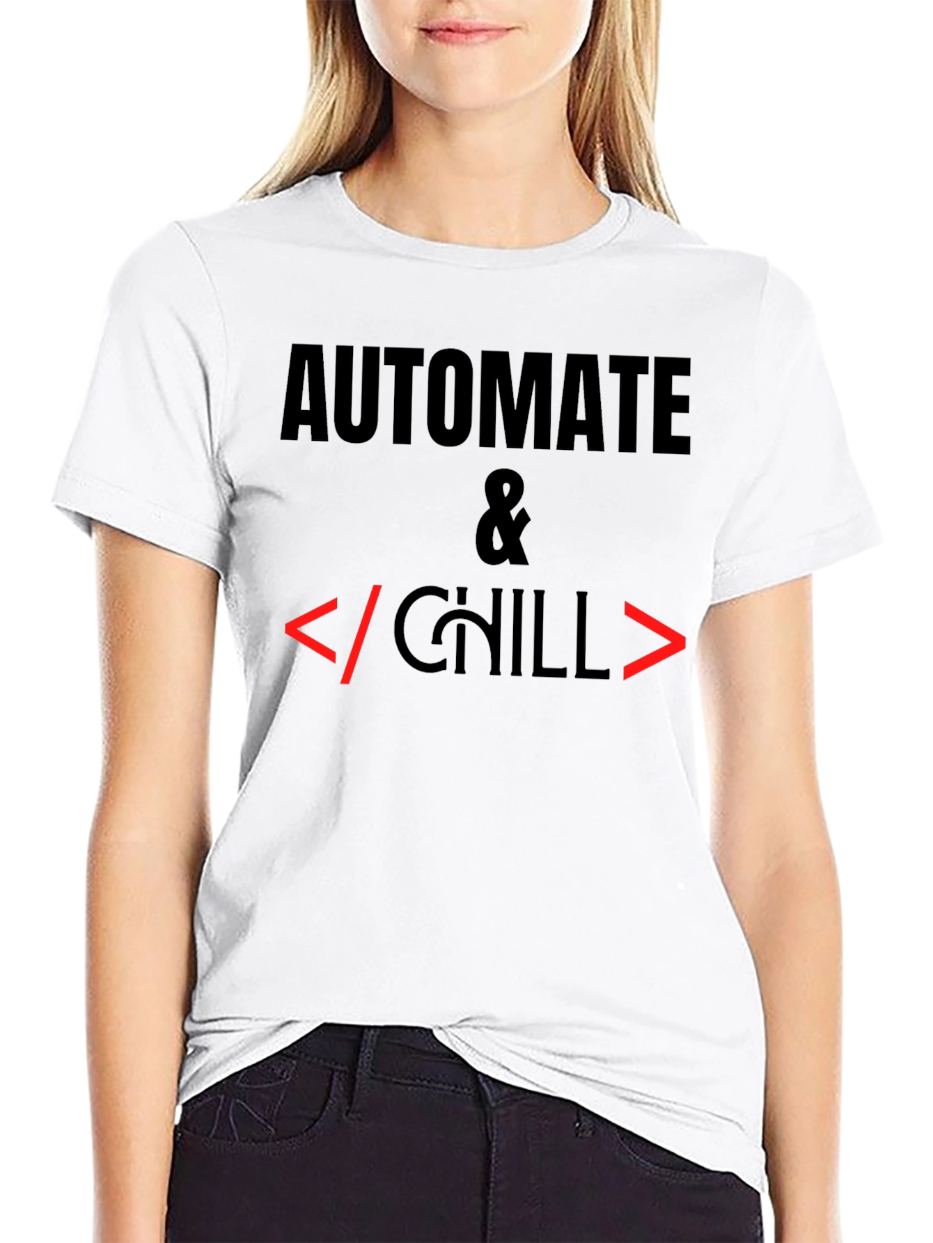 Automate & Chill Programmer Black T-Shirt