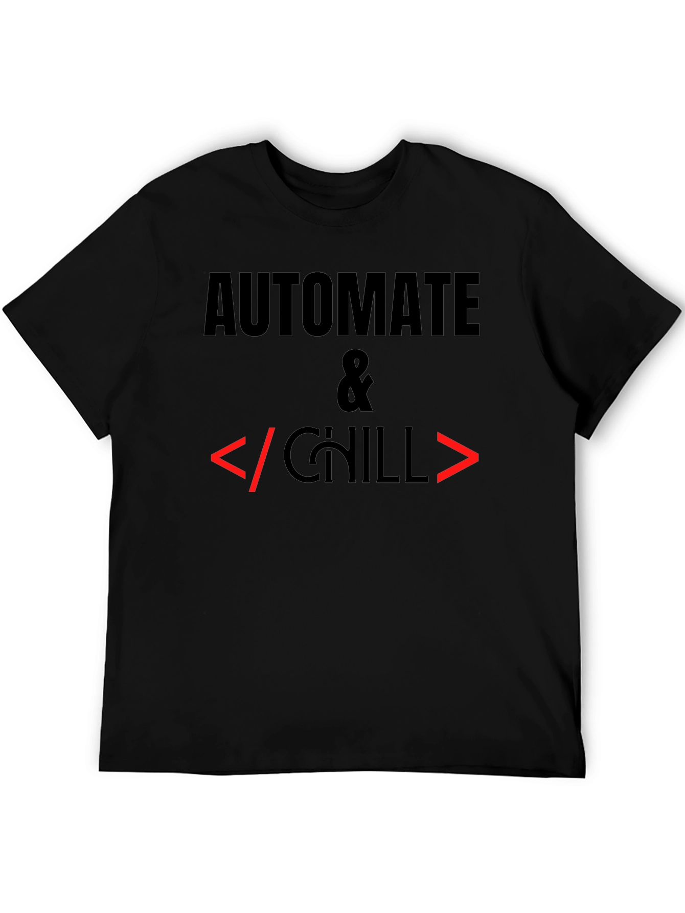 Automate & Chill Programmer Black T-Shirt