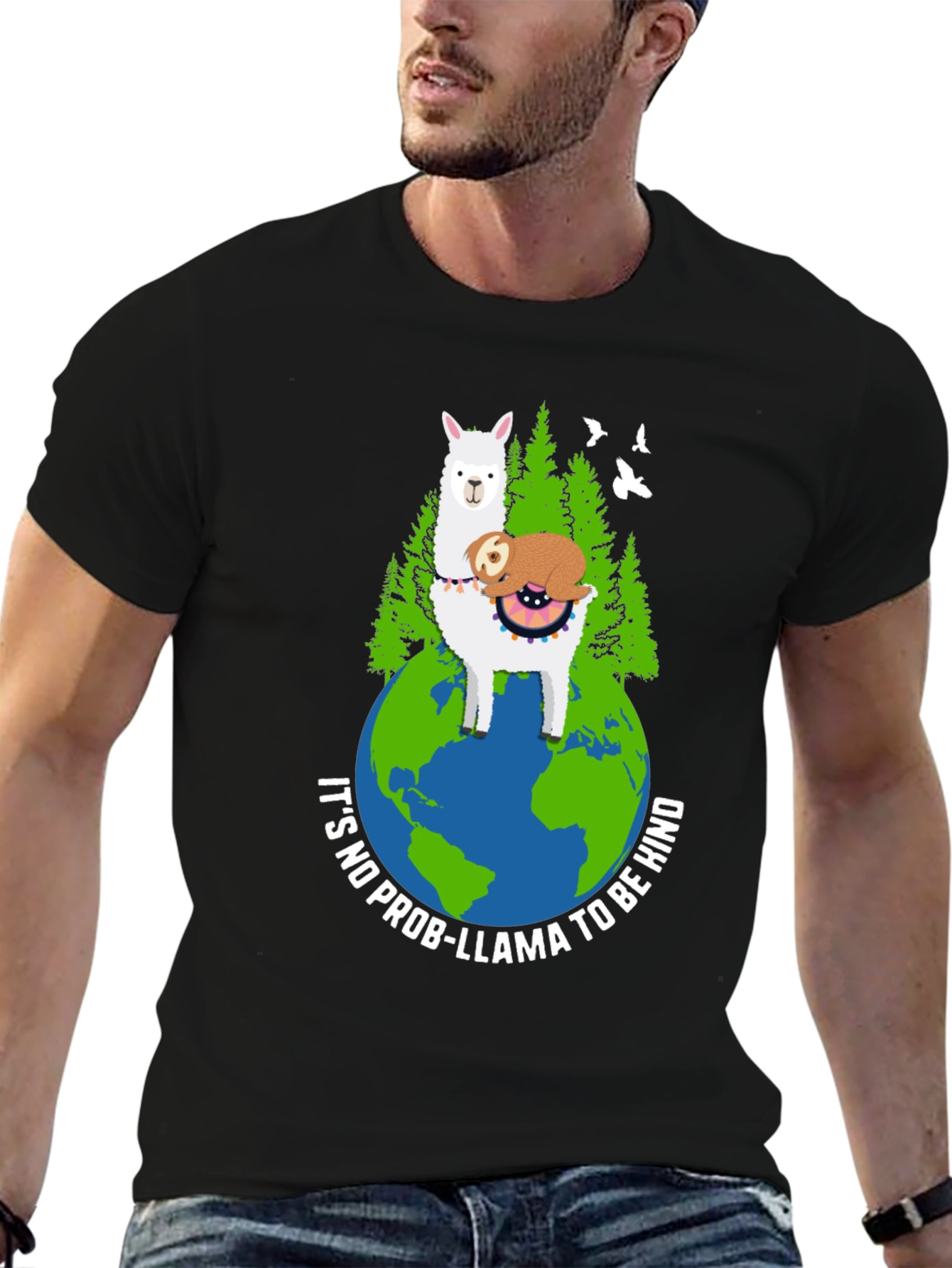 Kind Llama Sloth Earth Graphic Tee