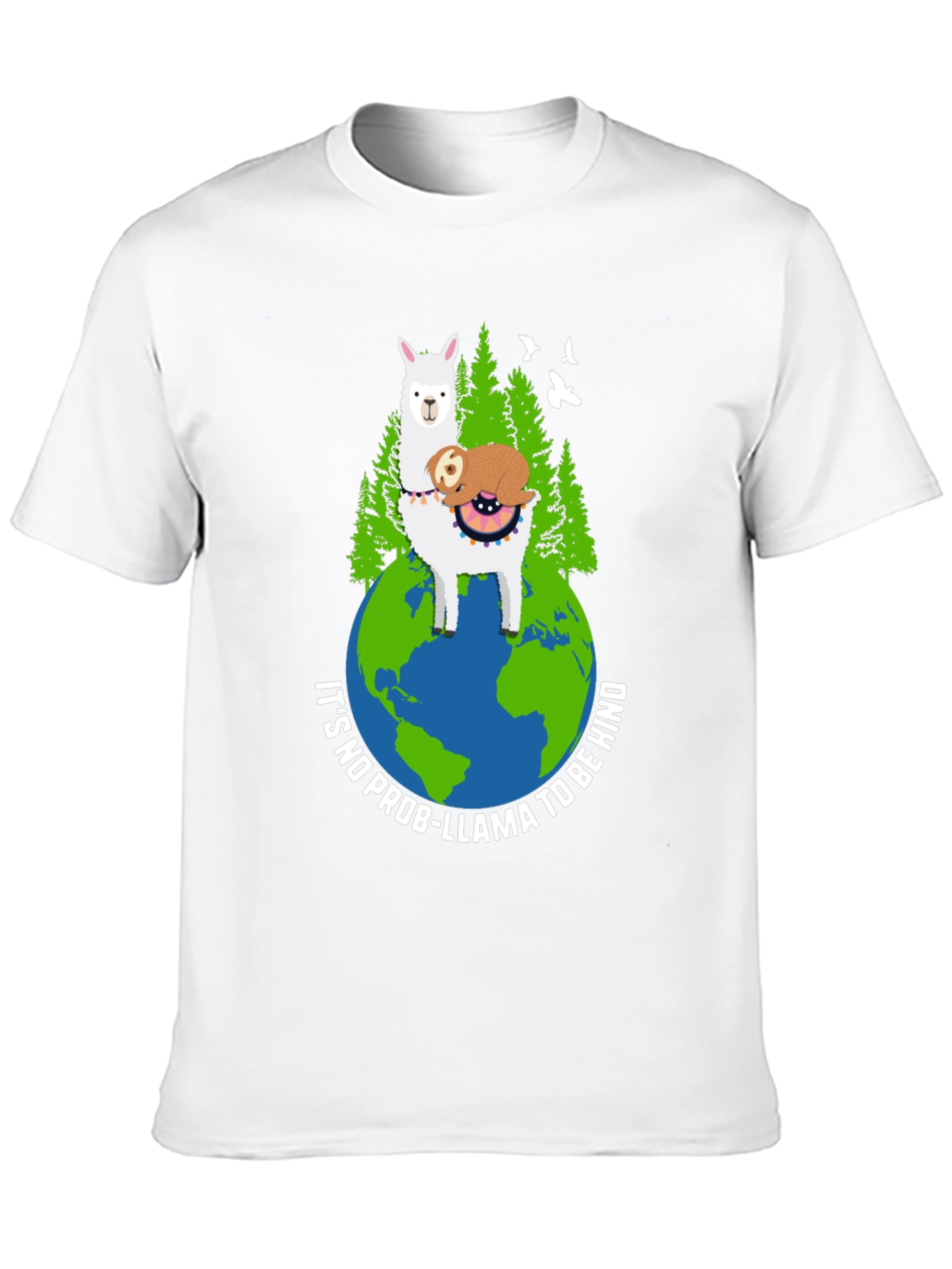 Kind Llama Sloth Earth Graphic Tee