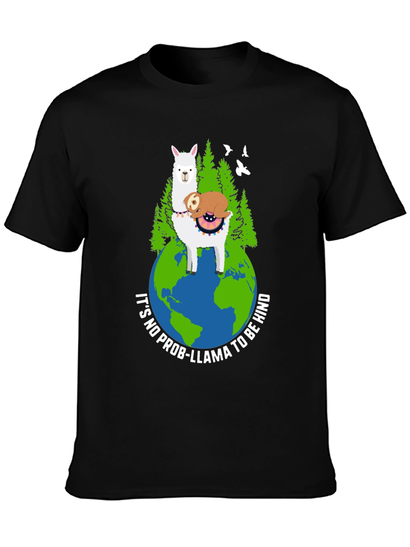 Kind Llama Sloth Earth Graphic Tee