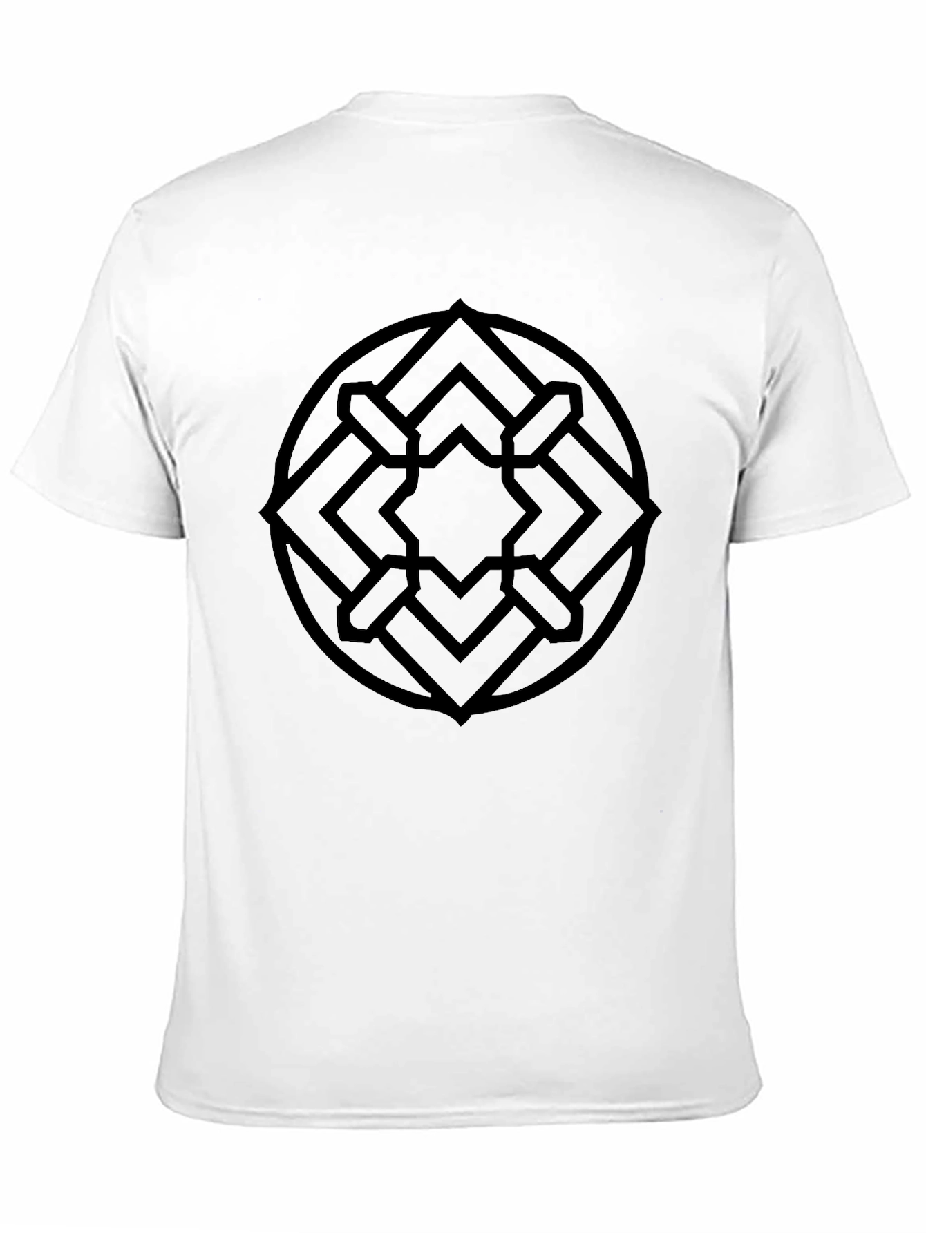 Geometric Circle Design Black T-Shirt