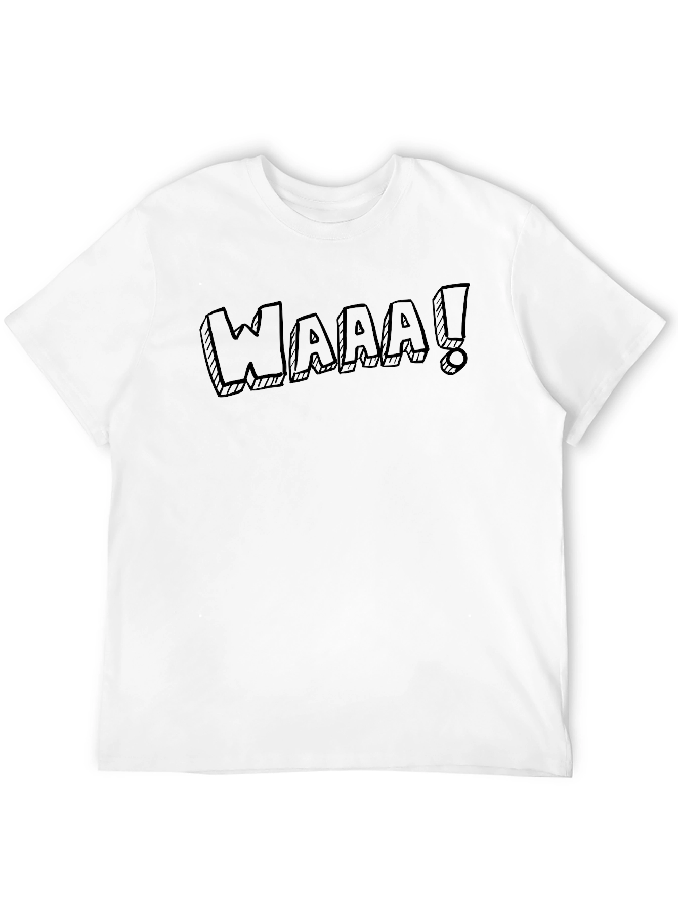 WAAA! Graphic Print T-Shirt - Casual Crew Neck Tee