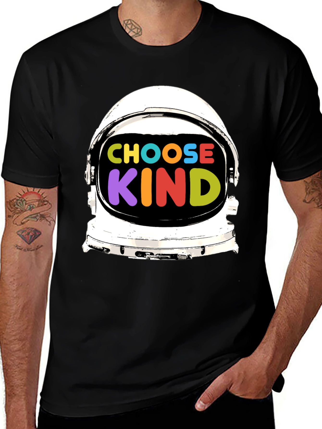 Choose Kind T-Shirt Astronaut Helmet Graphic