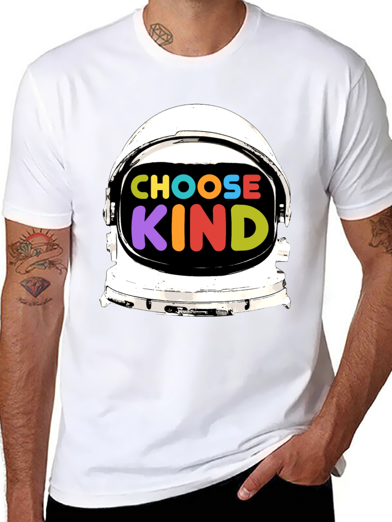 Choose Kind T-Shirt Astronaut Helmet Graphic