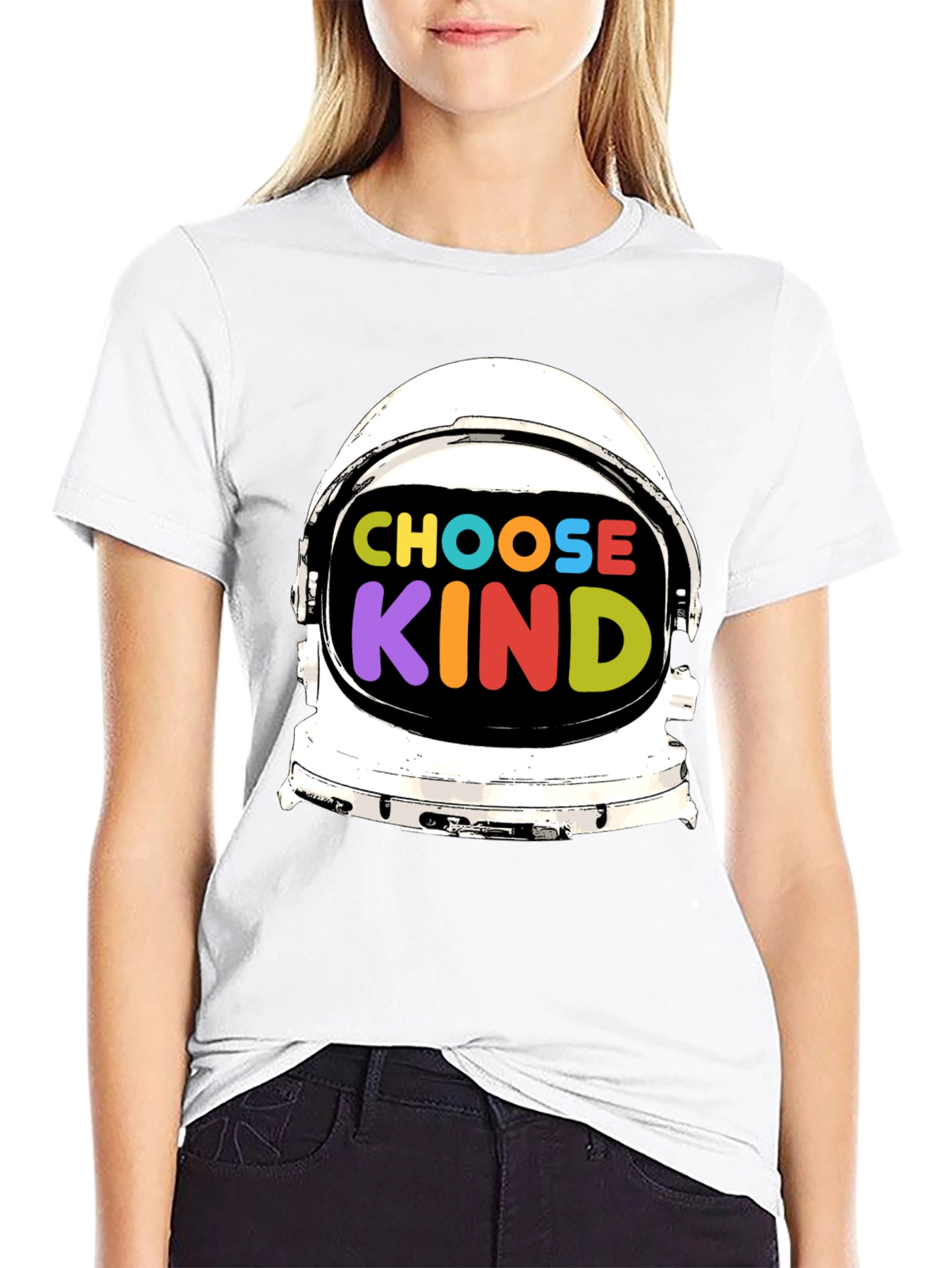 Choose Kind T-Shirt Astronaut Helmet Graphic