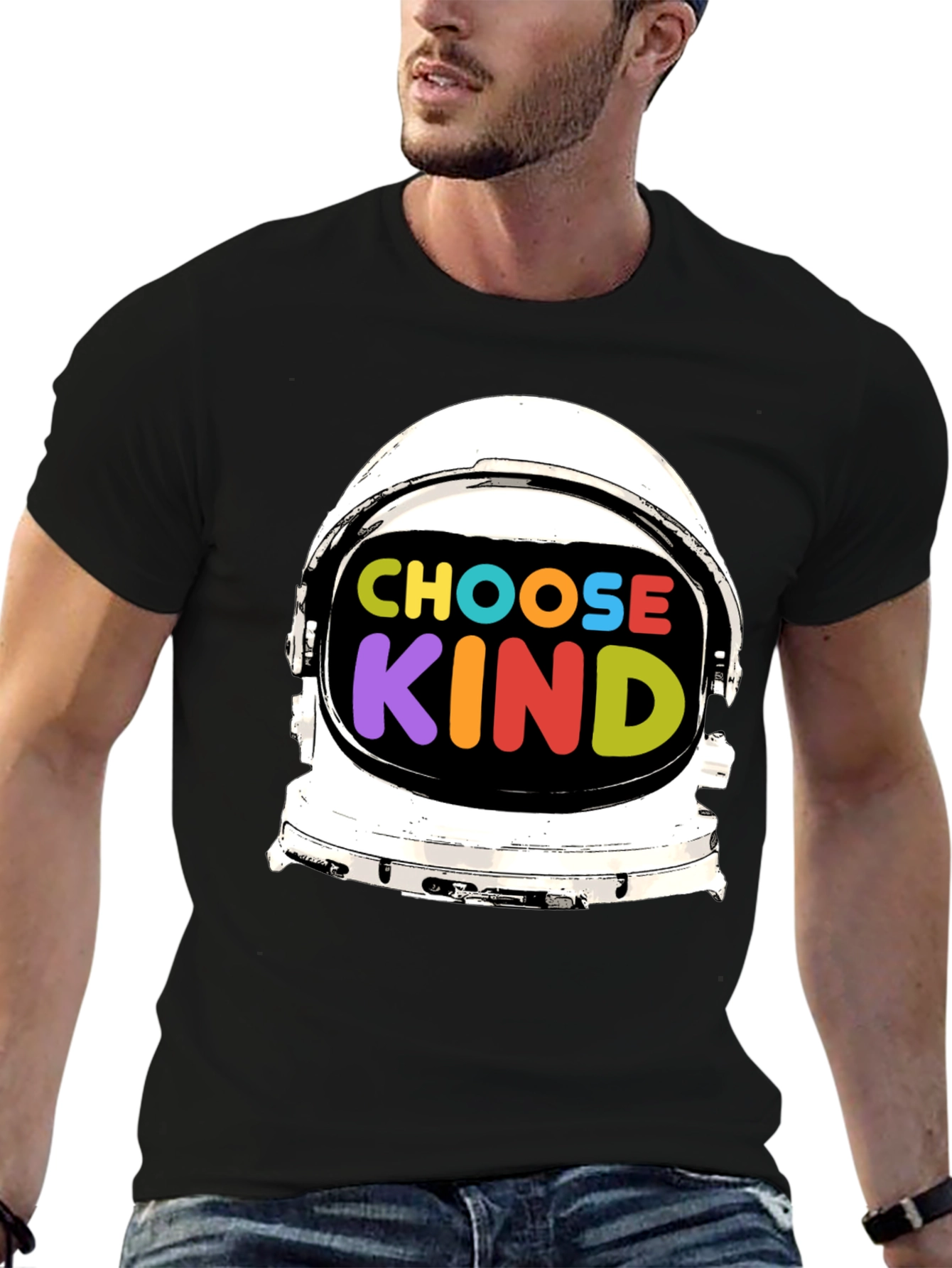 Choose Kind T-Shirt Astronaut Helmet Graphic