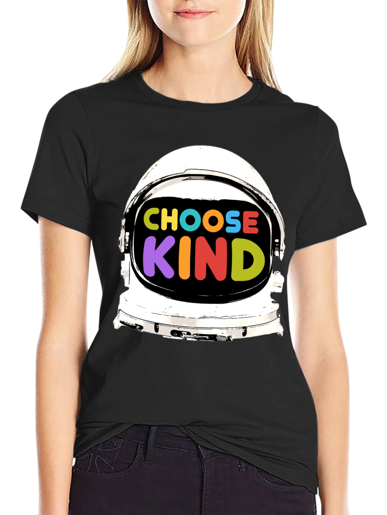 Choose Kind T-Shirt Astronaut Helmet Graphic