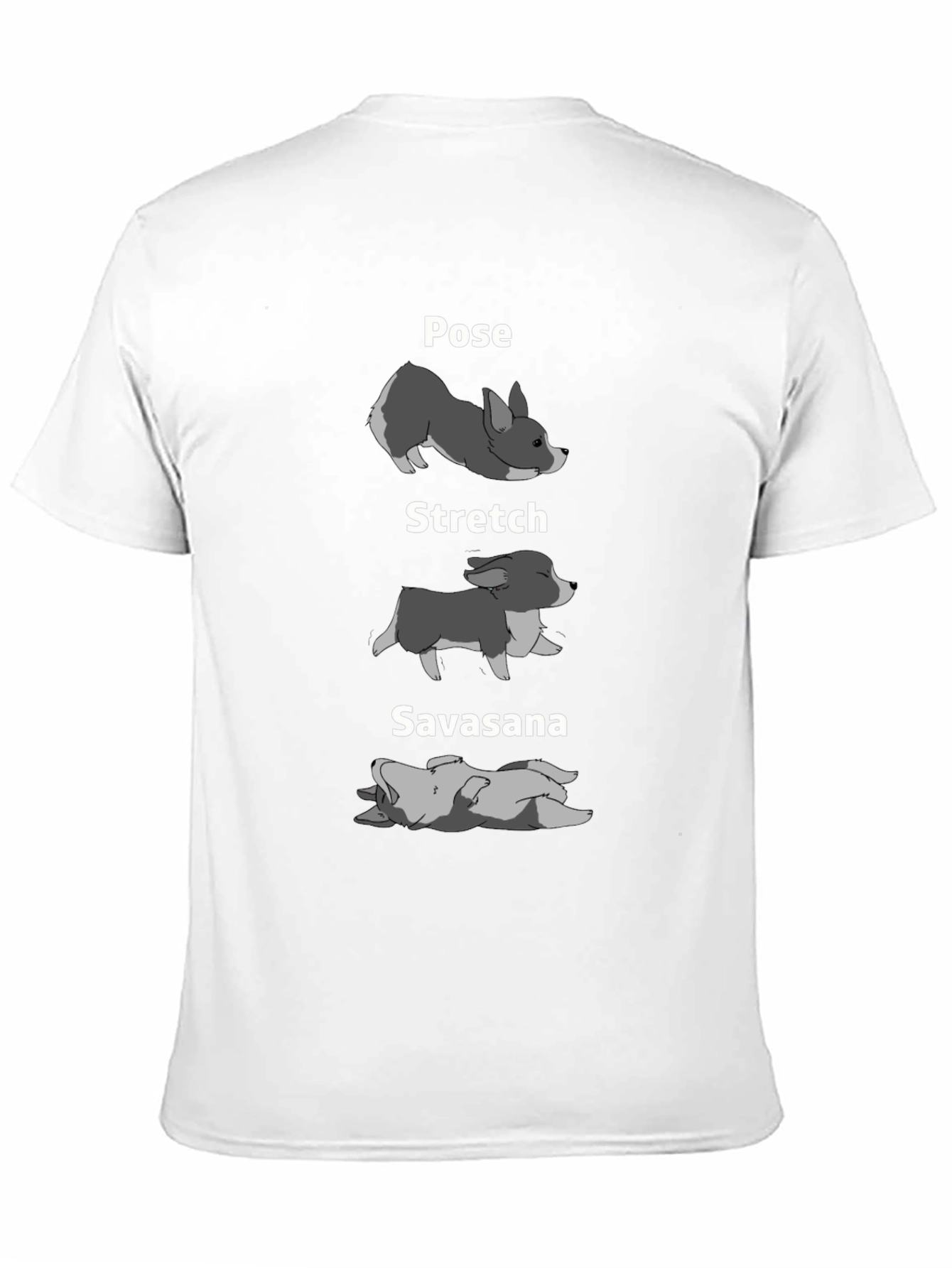 Yoga Dog Pose Graphic Tee - Black Cotton T-Shirt