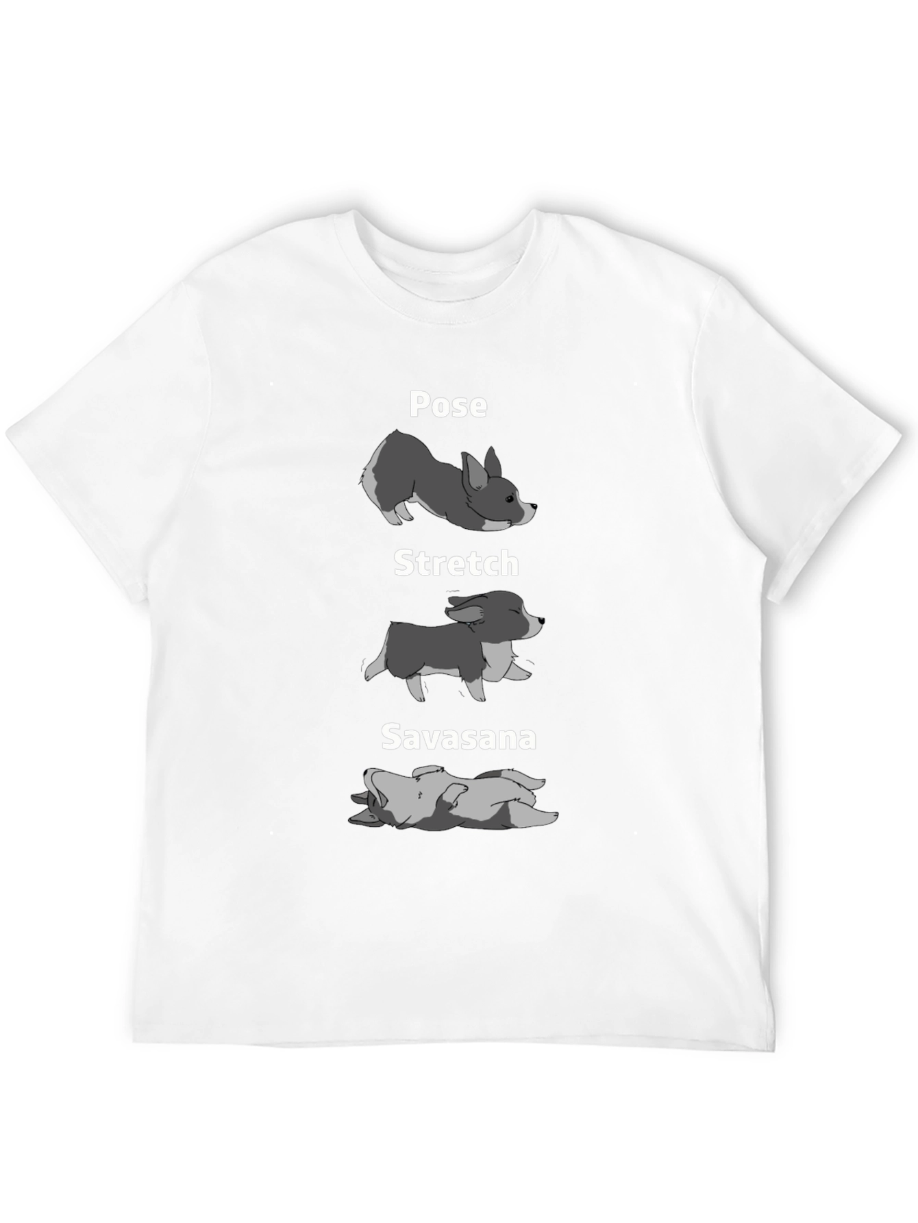 Yoga Dog Pose Graphic Tee - Black Cotton T-Shirt