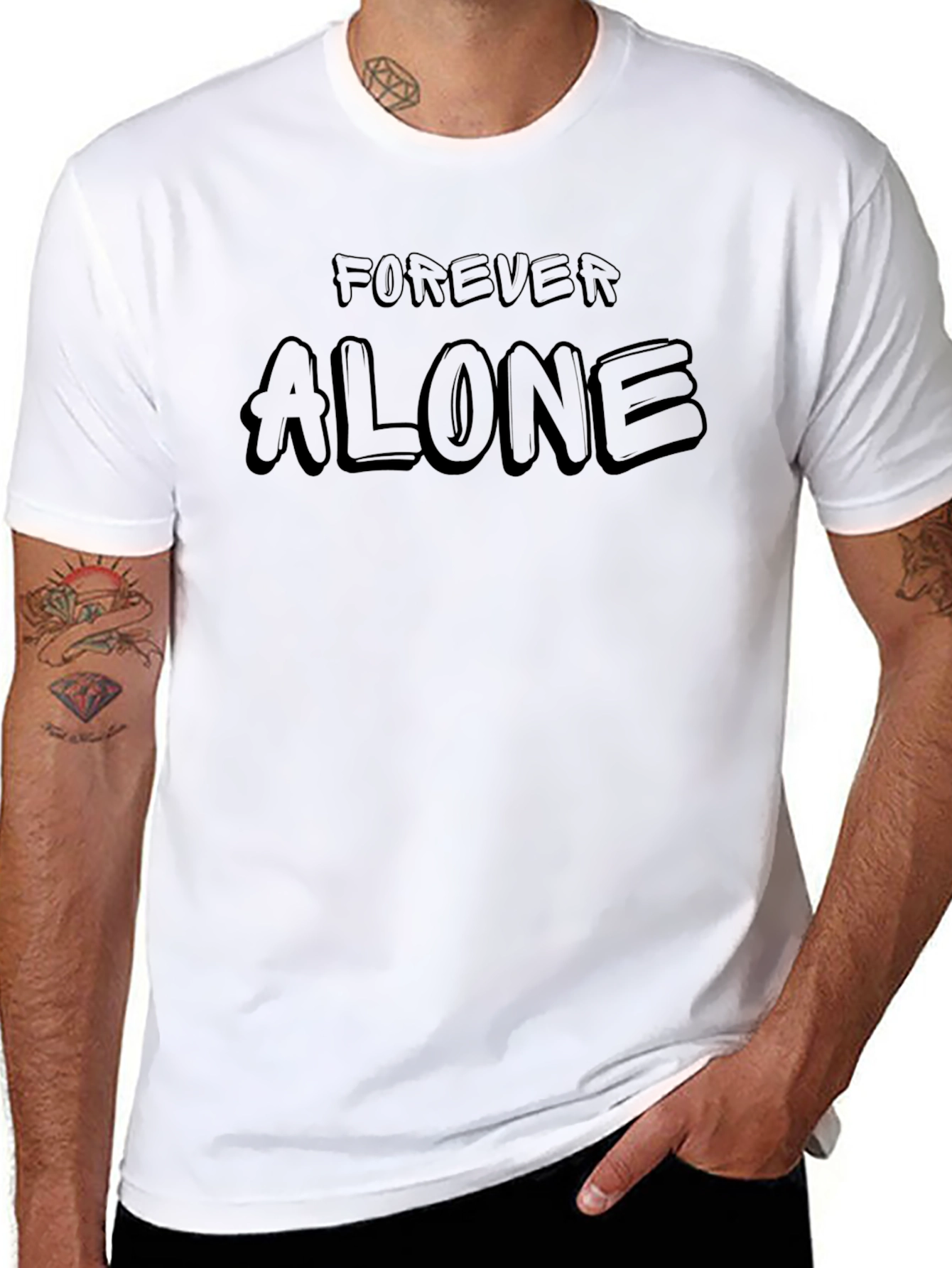 Forever Alone Black Graphic Tee