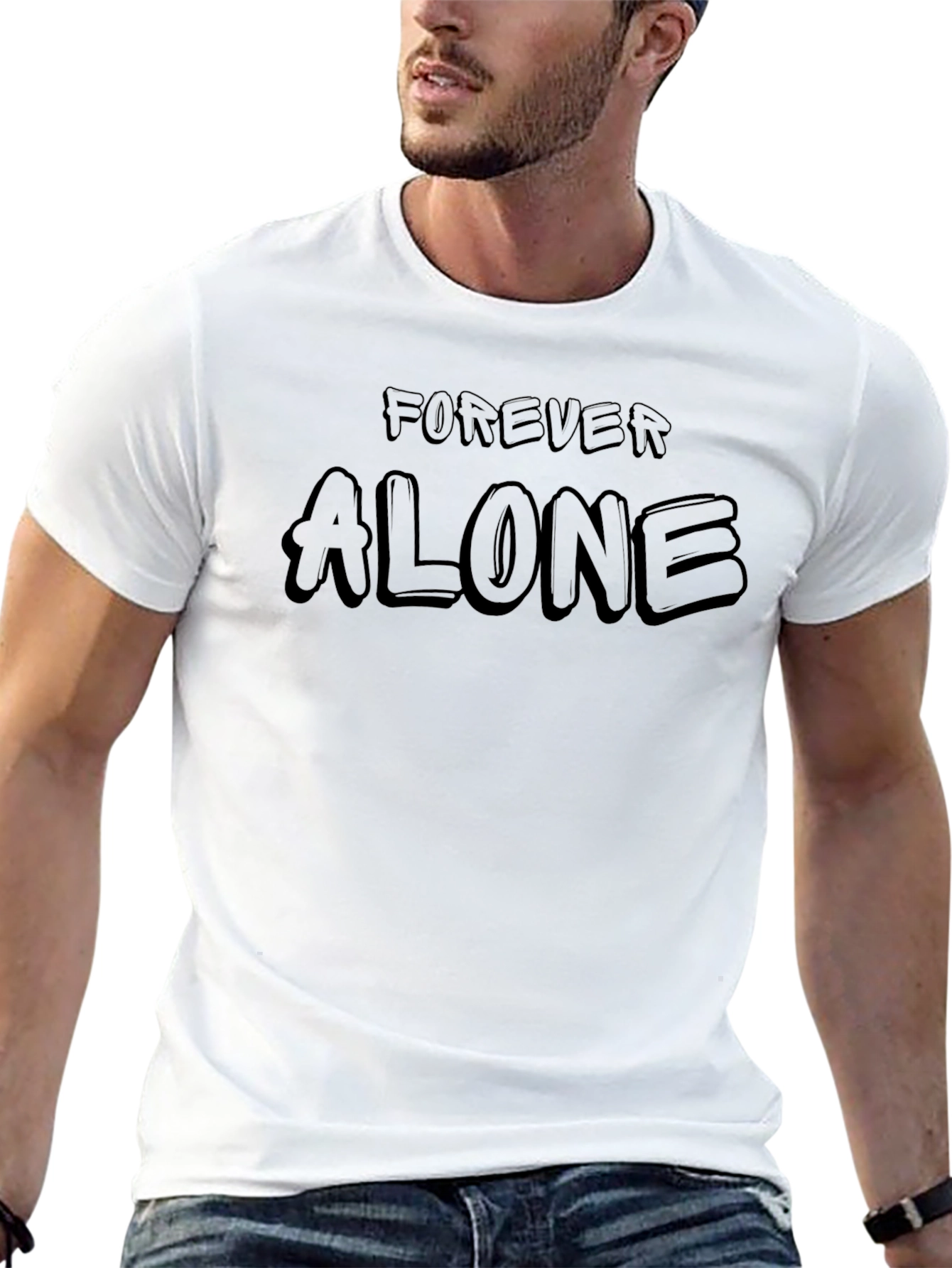 Forever Alone Black Graphic Tee