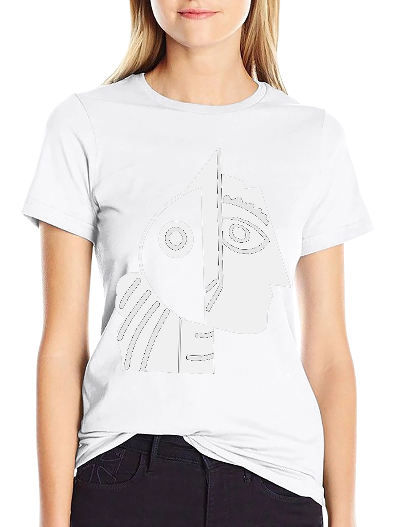 Abstract Portrait Graphic Tee - Modern Art Shirt