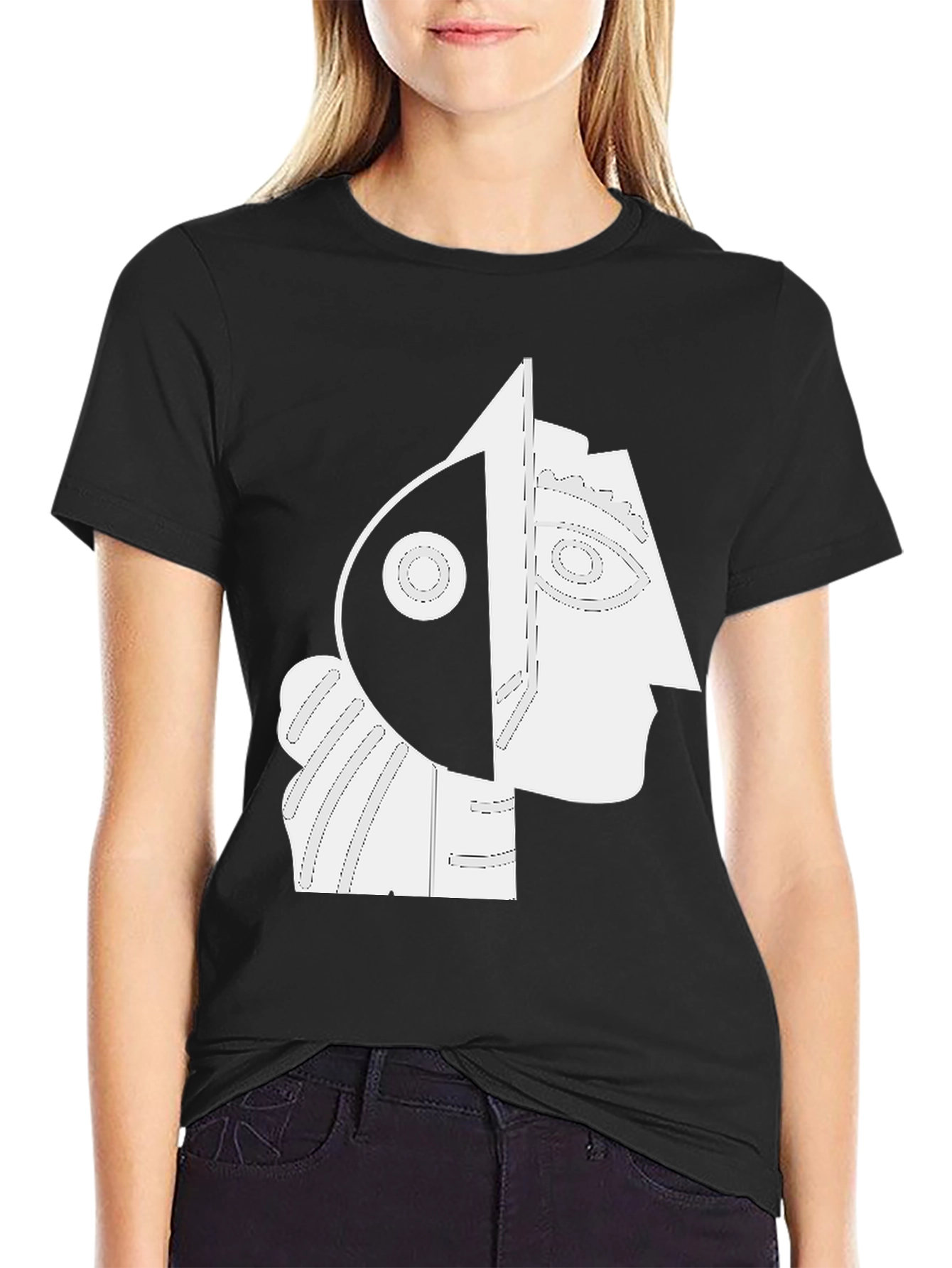 Abstract Portrait Graphic Tee - Modern Art Shirt