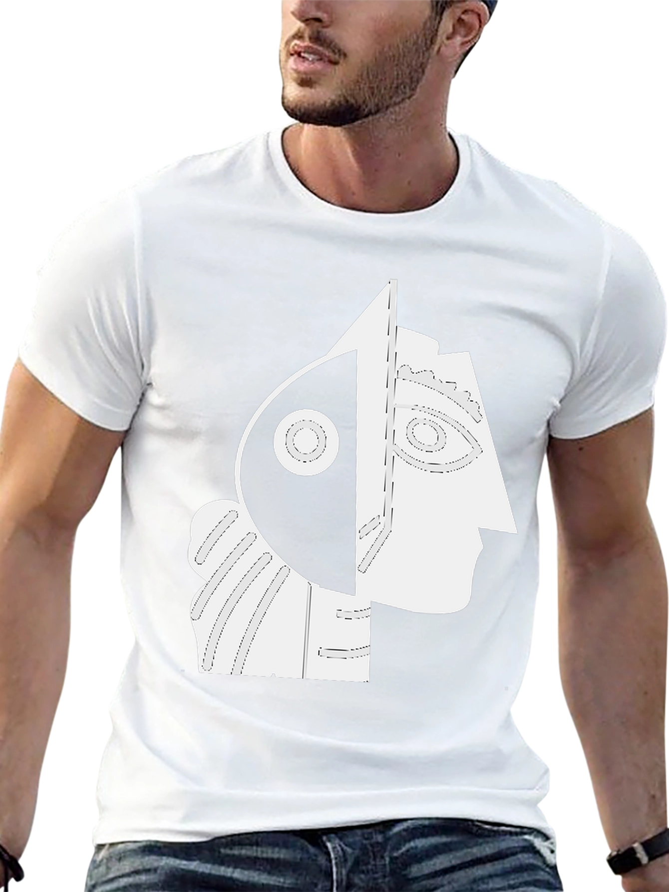 Abstract Portrait Graphic Tee - Modern Art Shirt