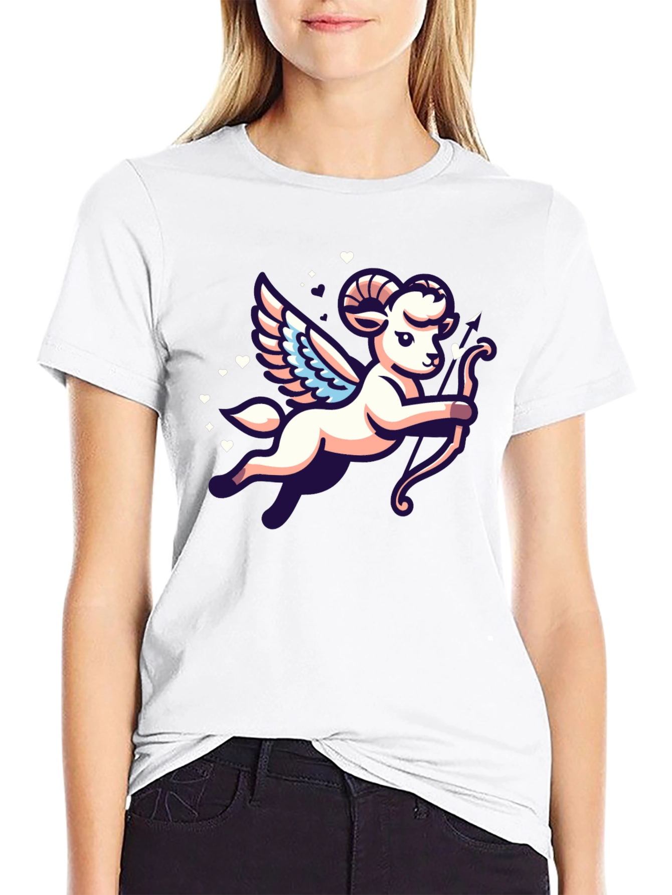 Cupid Aries Ram Graphic T-Shirt