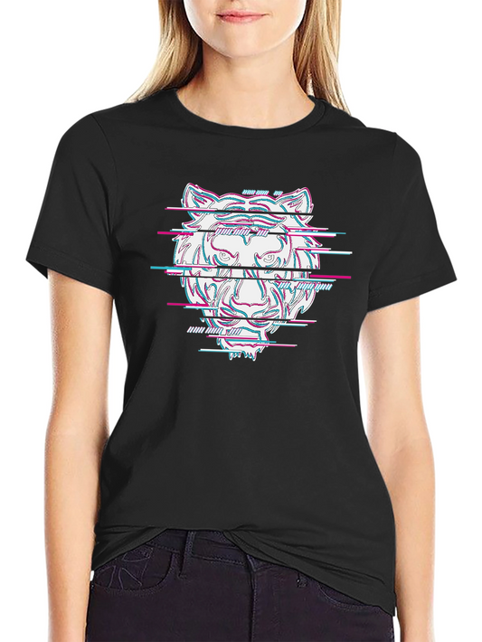 Glitch Tiger Graphic Tee - Cool Streetwear
