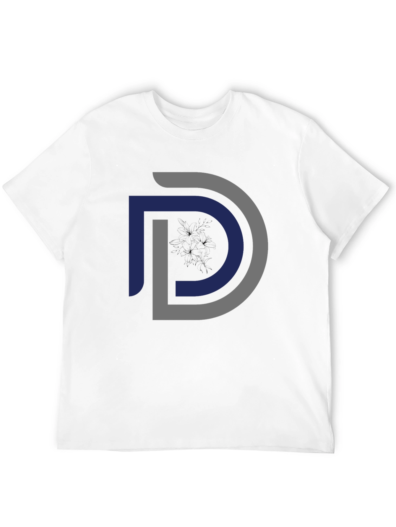 Modern Initial D Graphic Black T-Shirt
