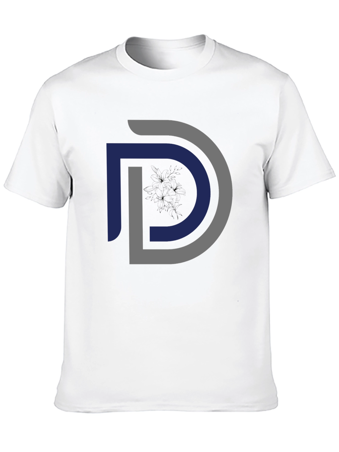 Modern Initial D Graphic Black T-Shirt