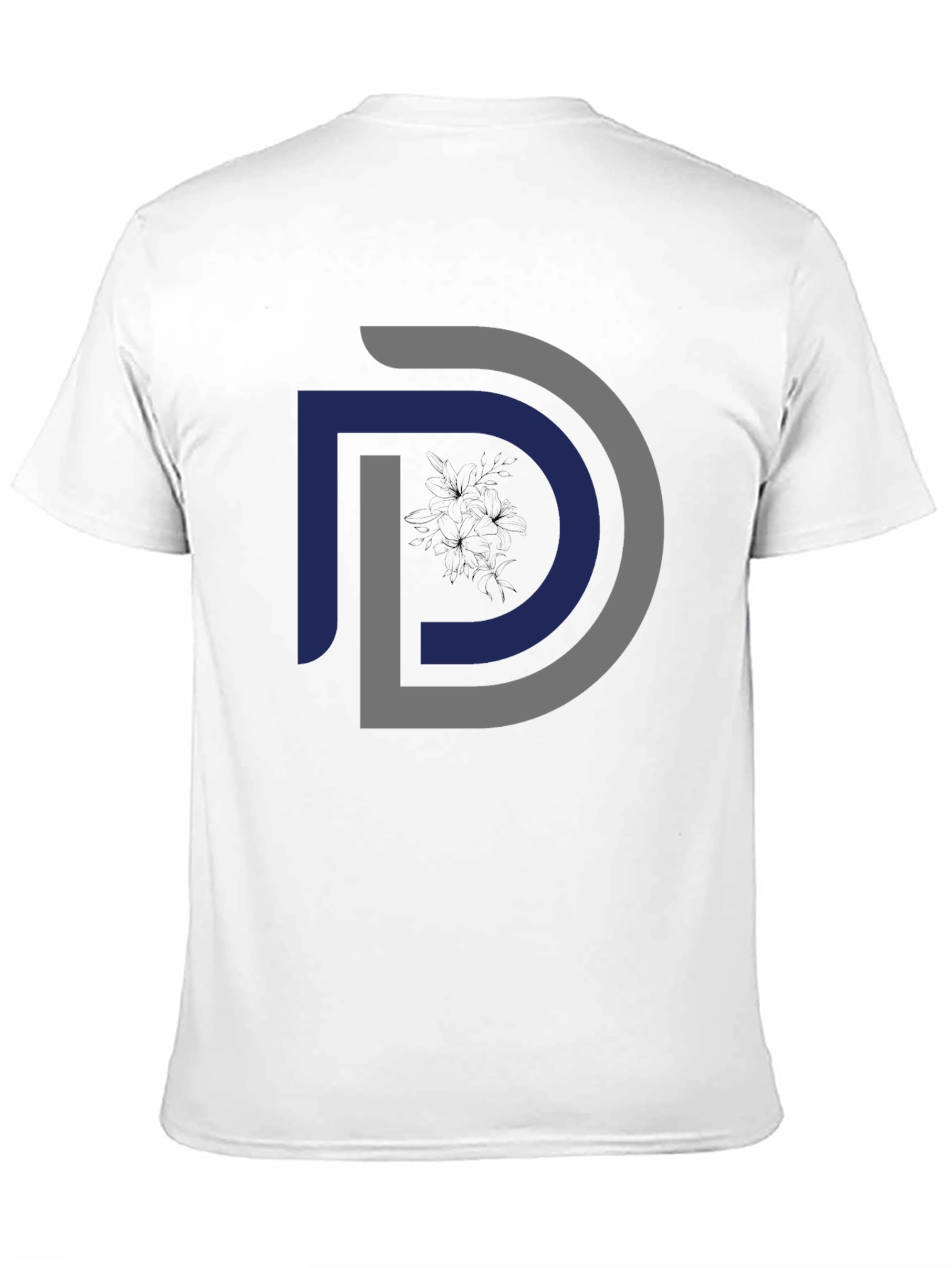 Modern Initial D Graphic Black T-Shirt