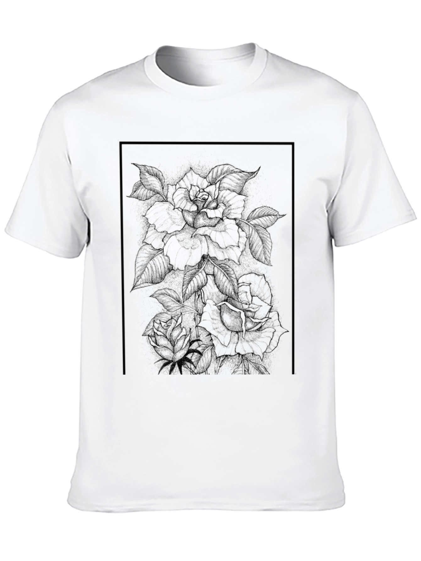 Floral Graphic Print Black T-Shirt
