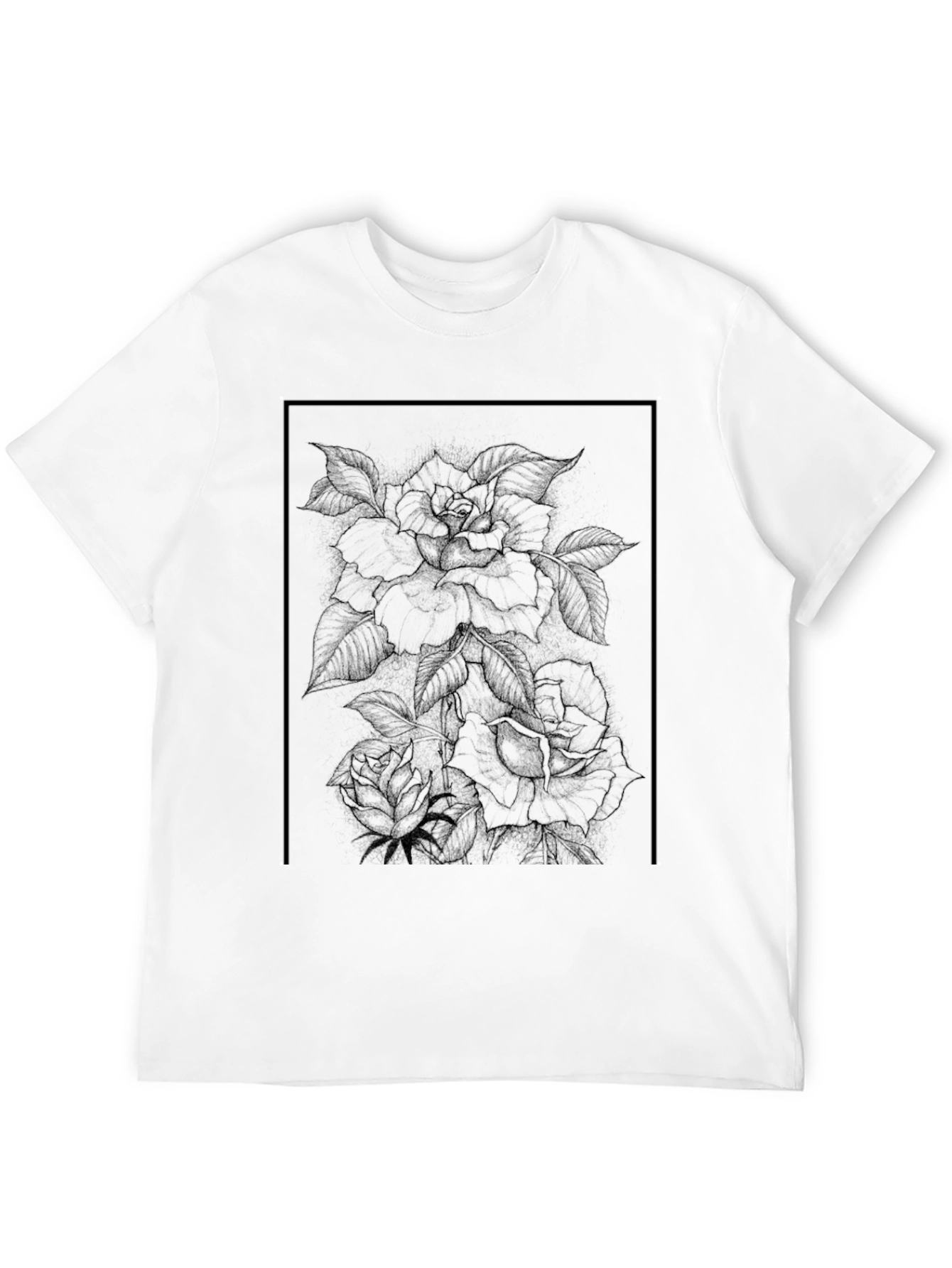 Floral Graphic Print Black T-Shirt