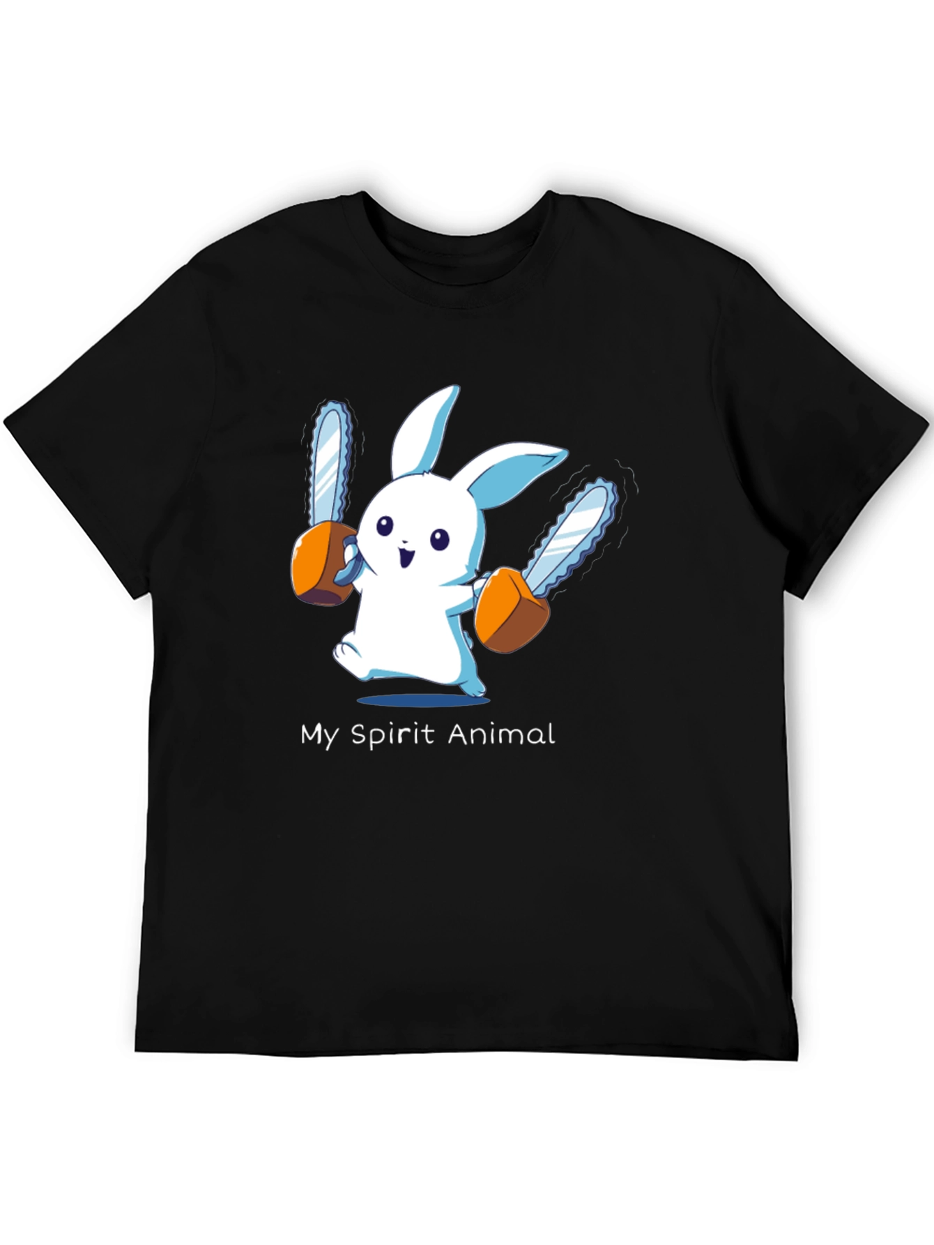 My Spirit Animal Chainsaw Bunny Black T-Shirt