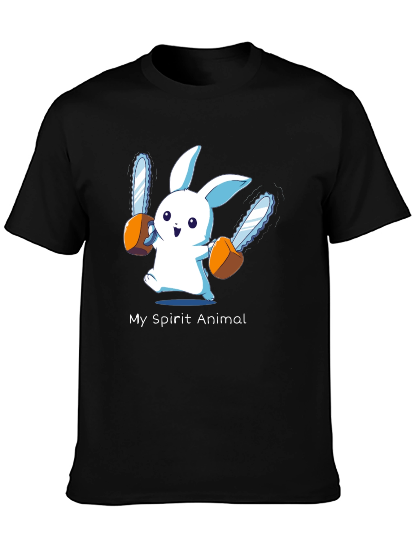 My Spirit Animal Chainsaw Bunny Black T-Shirt