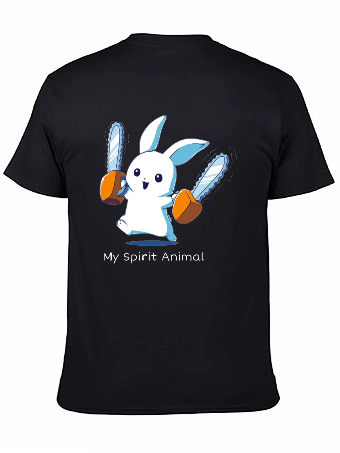 My Spirit Animal Chainsaw Bunny Black T-Shirt