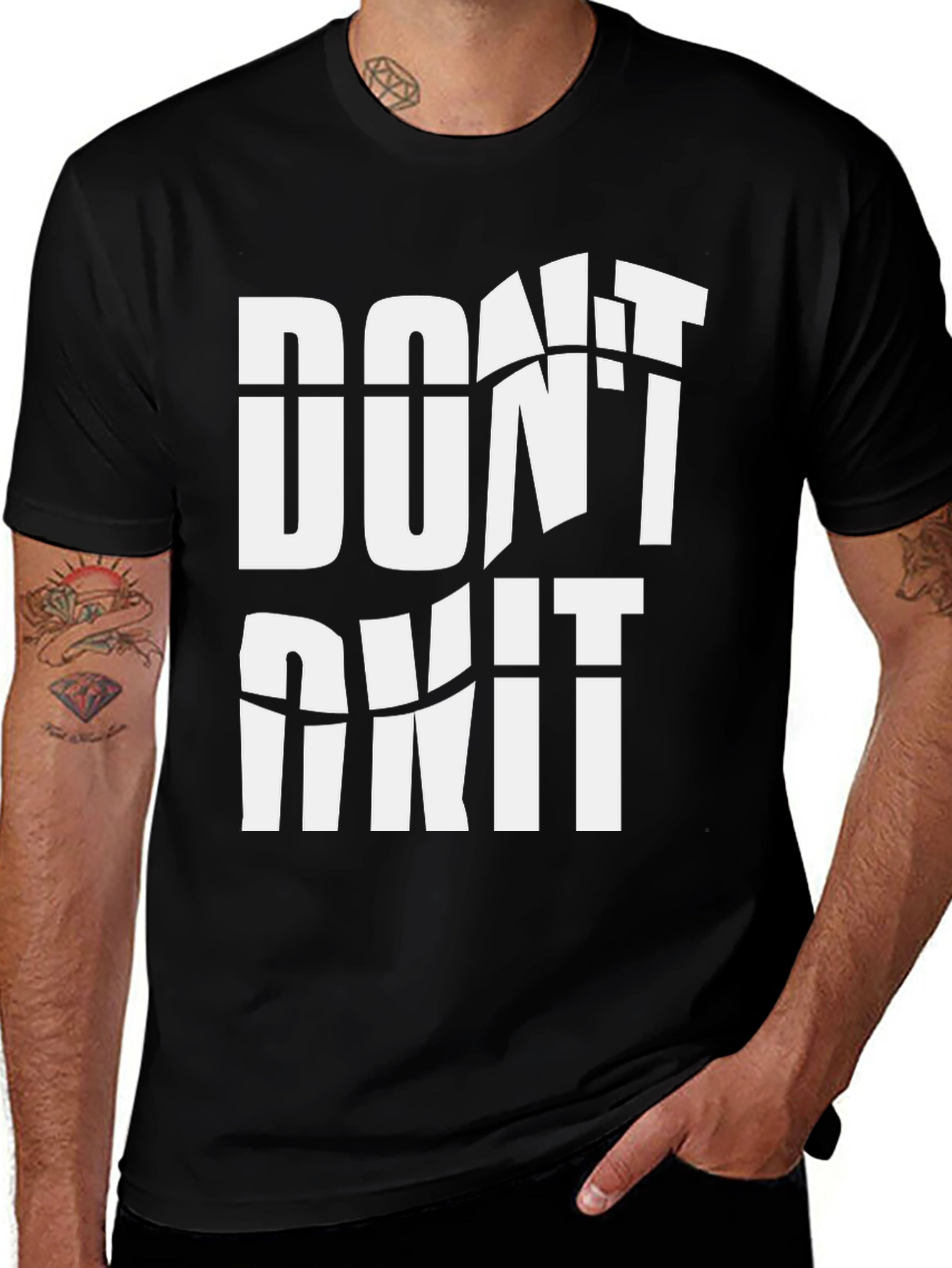 Motivational Dont Quit Black T-Shirt