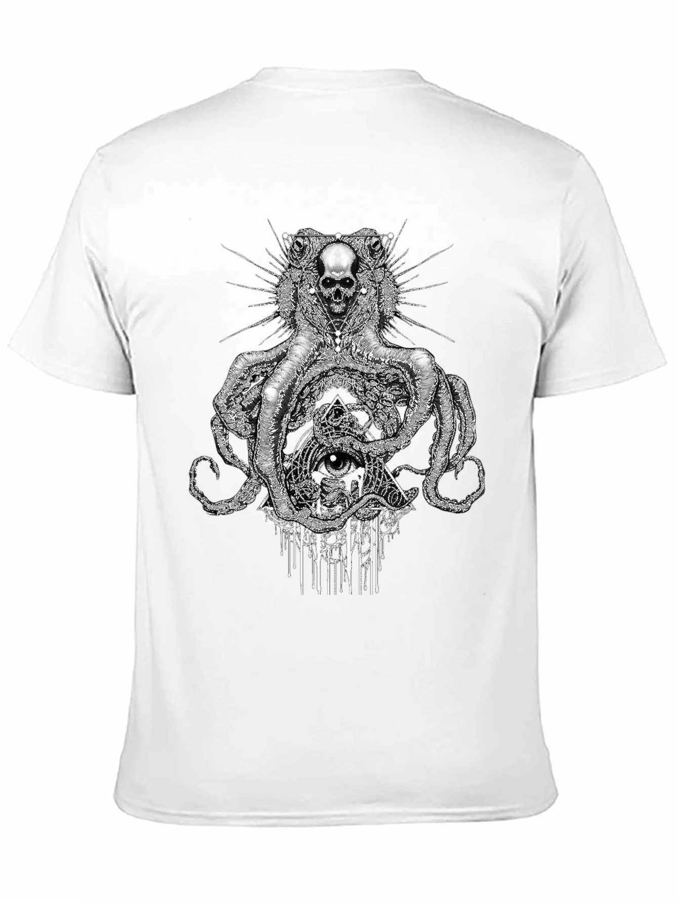 Skull Octopus Graphic Black T-Shirt