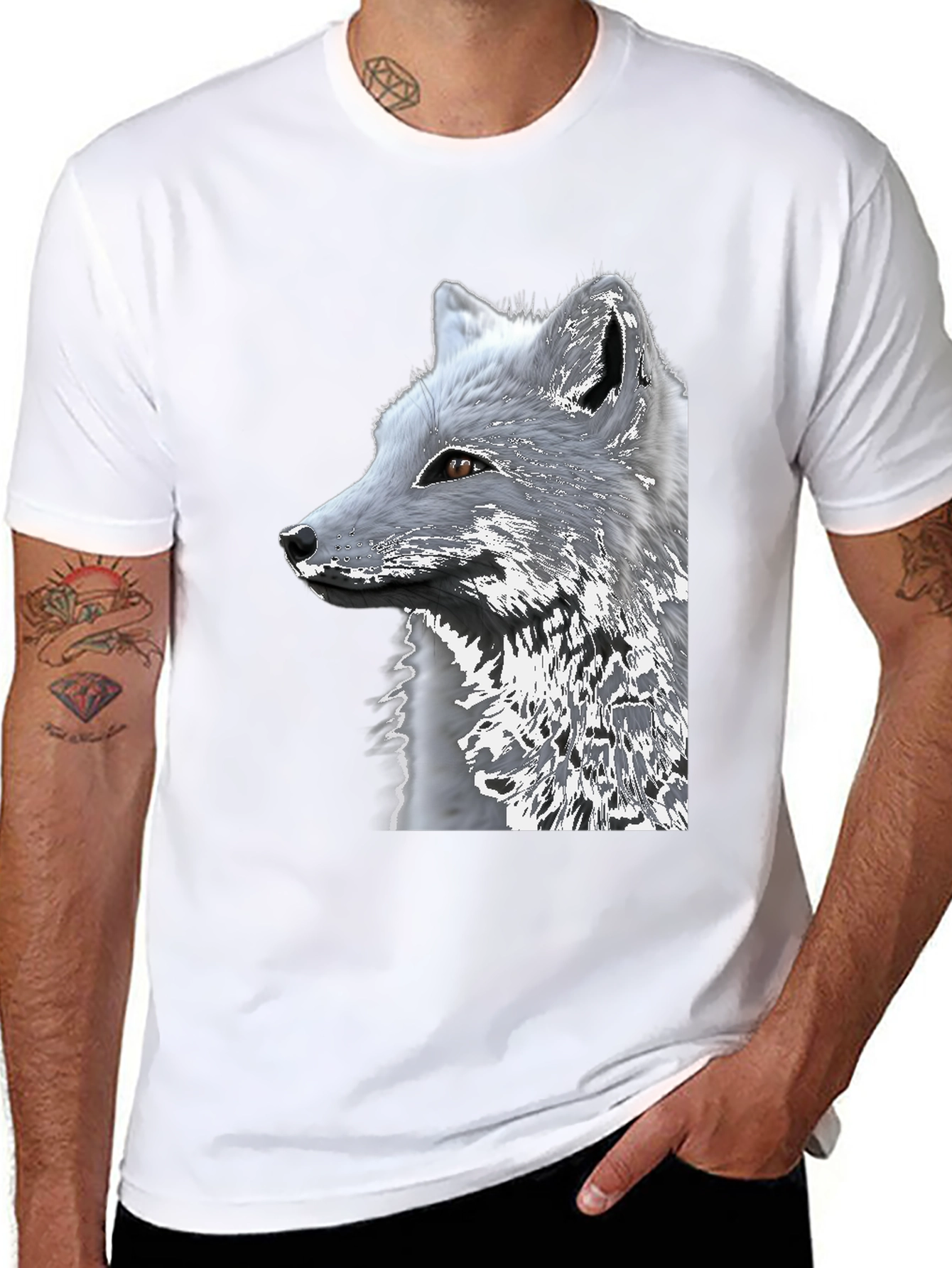 Arctic Fox Graphic Tee - Black Cotton Blend