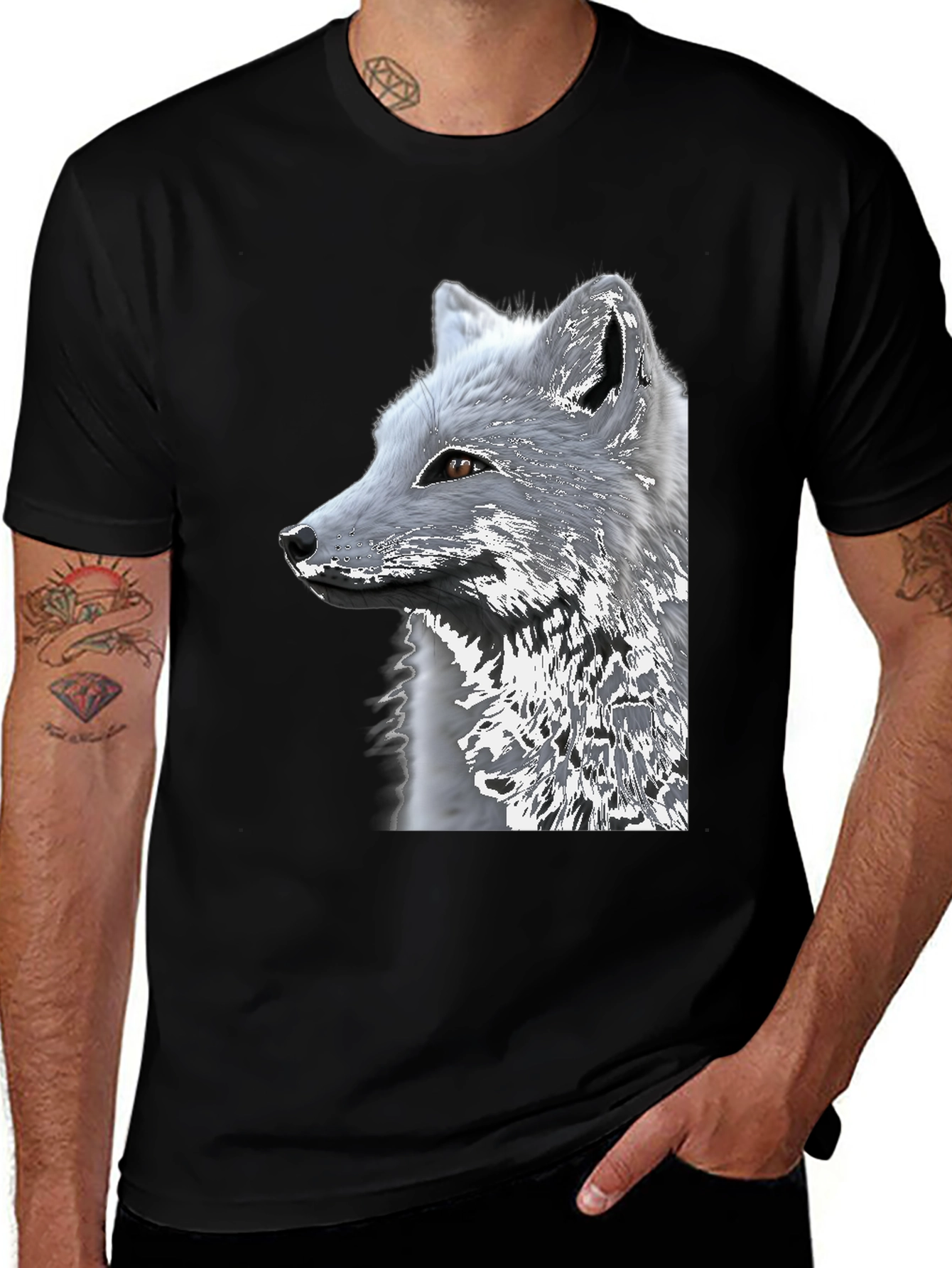 Arctic Fox Graphic Tee - Black Cotton Blend