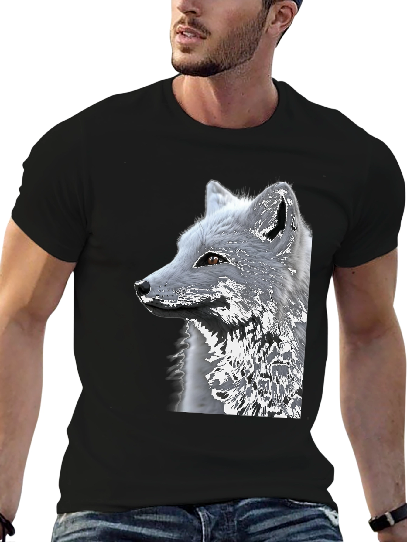 Arctic Fox Graphic Tee - Black Cotton Blend