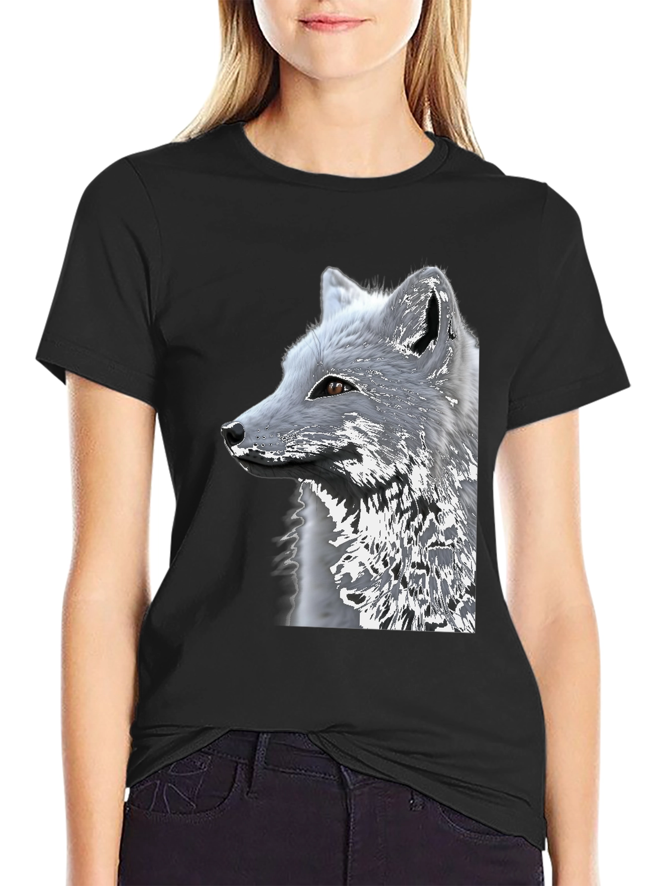 Arctic Fox Graphic Tee - Black Cotton Blend