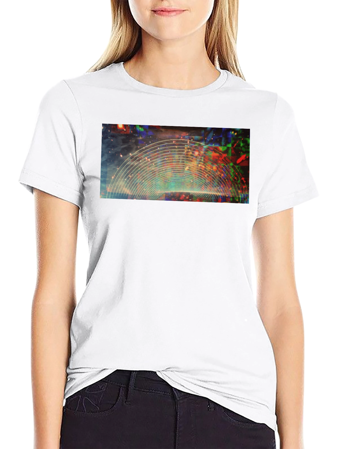 Abstract Galaxy Graphic Black T-Shirt