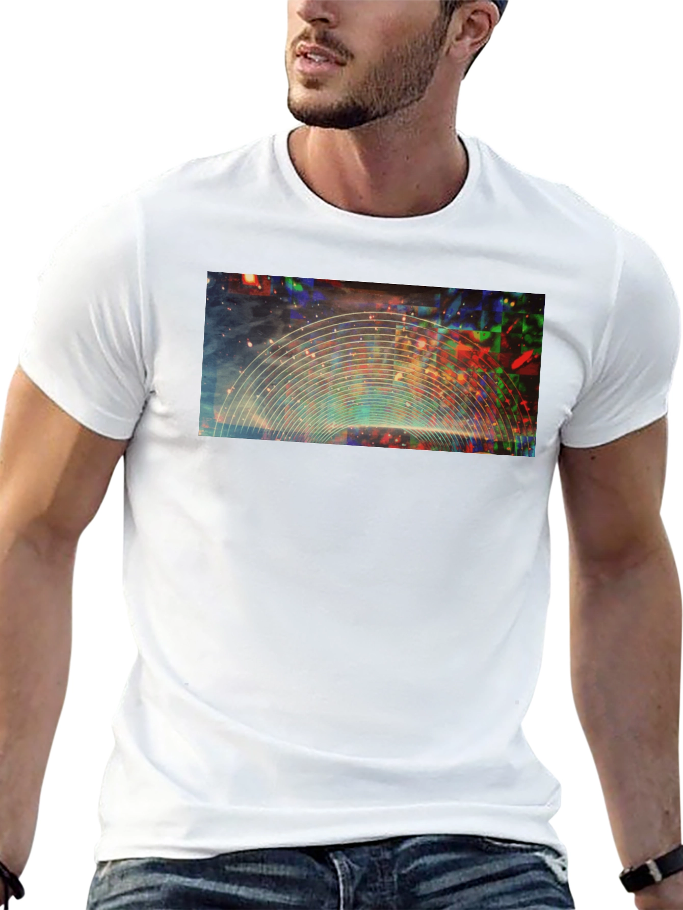 Abstract Galaxy Graphic Black T-Shirt