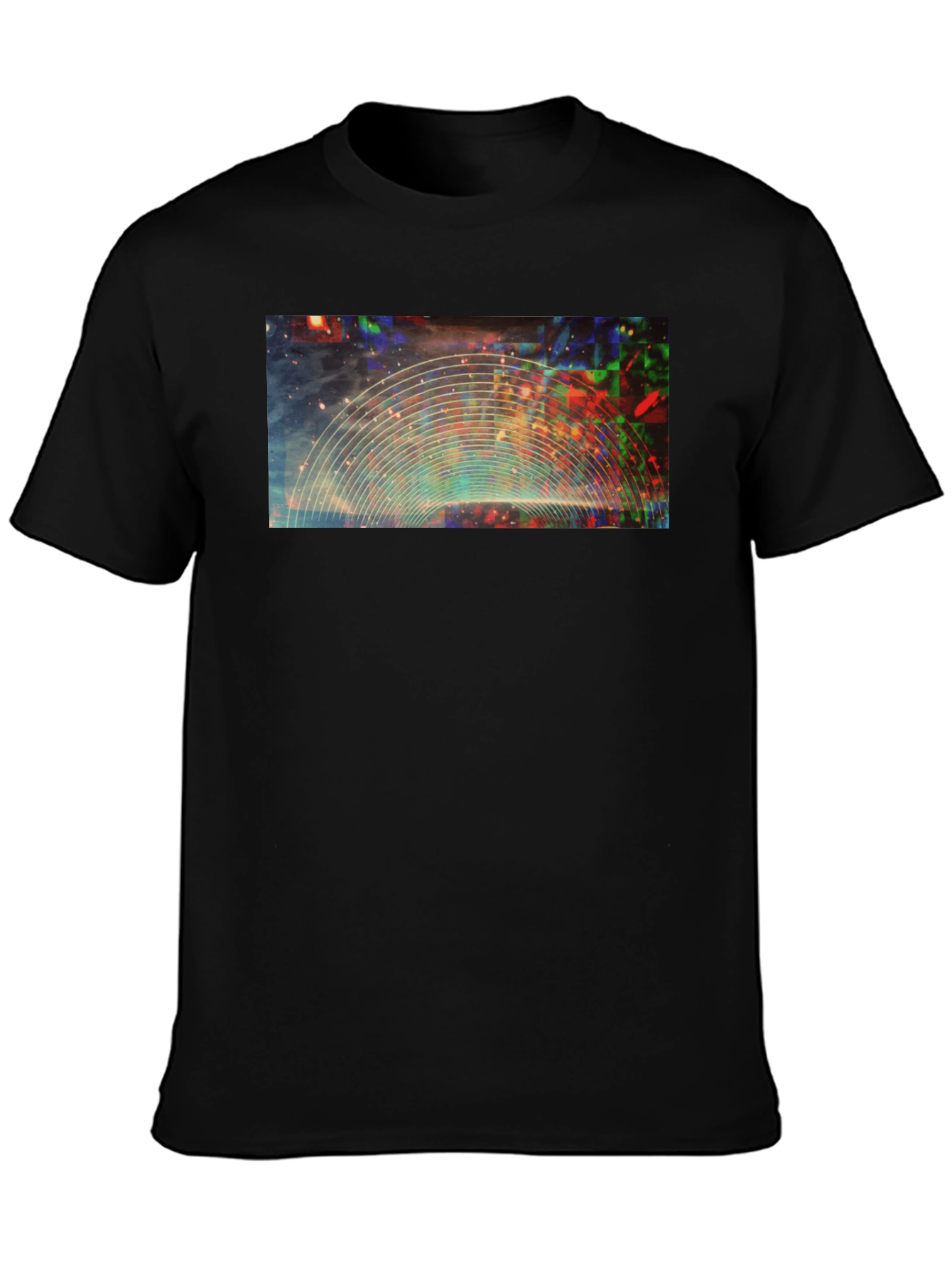 Abstract Galaxy Graphic Black T-Shirt
