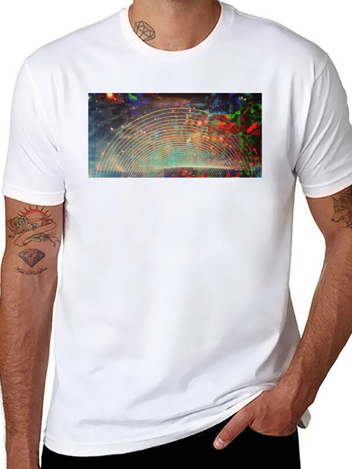Abstract Galaxy Graphic Black T-Shirt