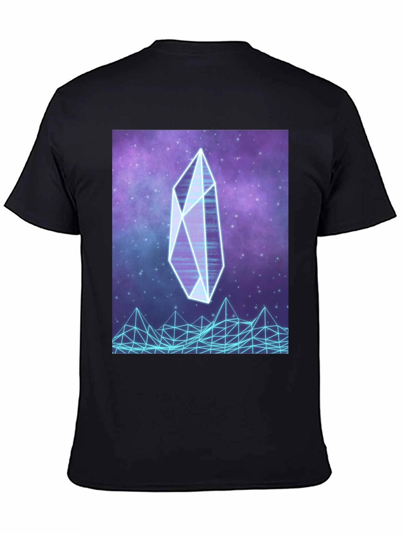 Retro Crystal T-Shirt - Neon Sci-Fi Design