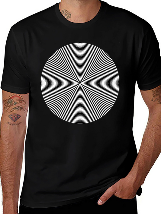 Hypnotic Circle Graphic Tee - Mens Black T-Shirt